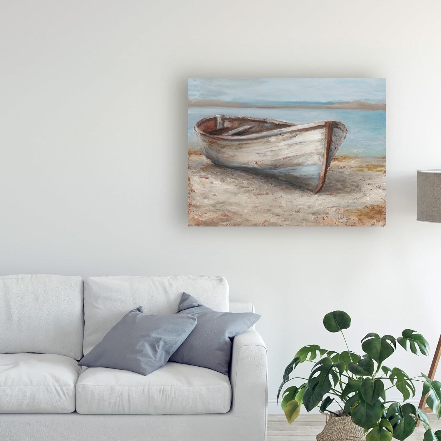 Trademark Fine Art -Ethan Harper 'Whitewashed Boat I' Canvas Art