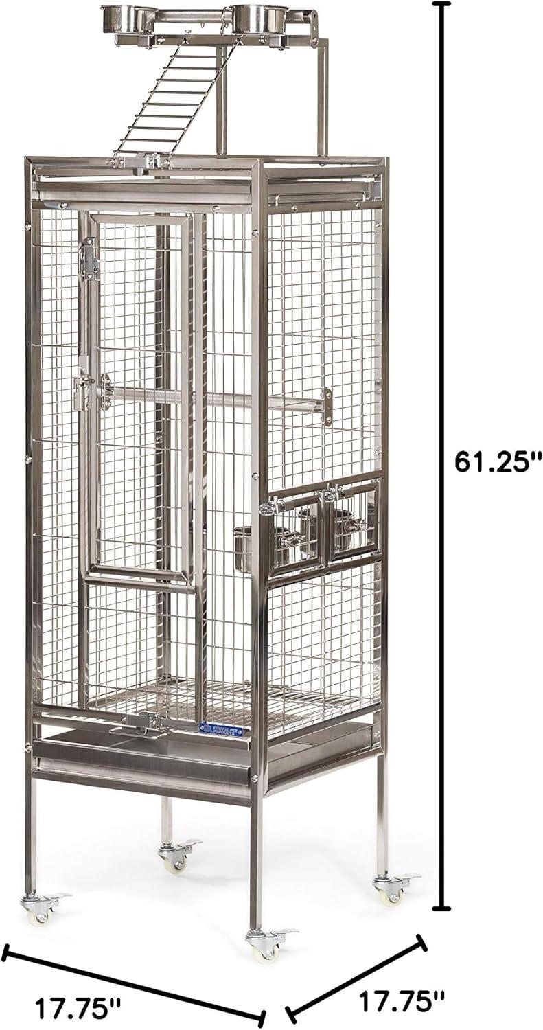 Stainless Steel Play Top Bird Cage for Medium to Large Birds