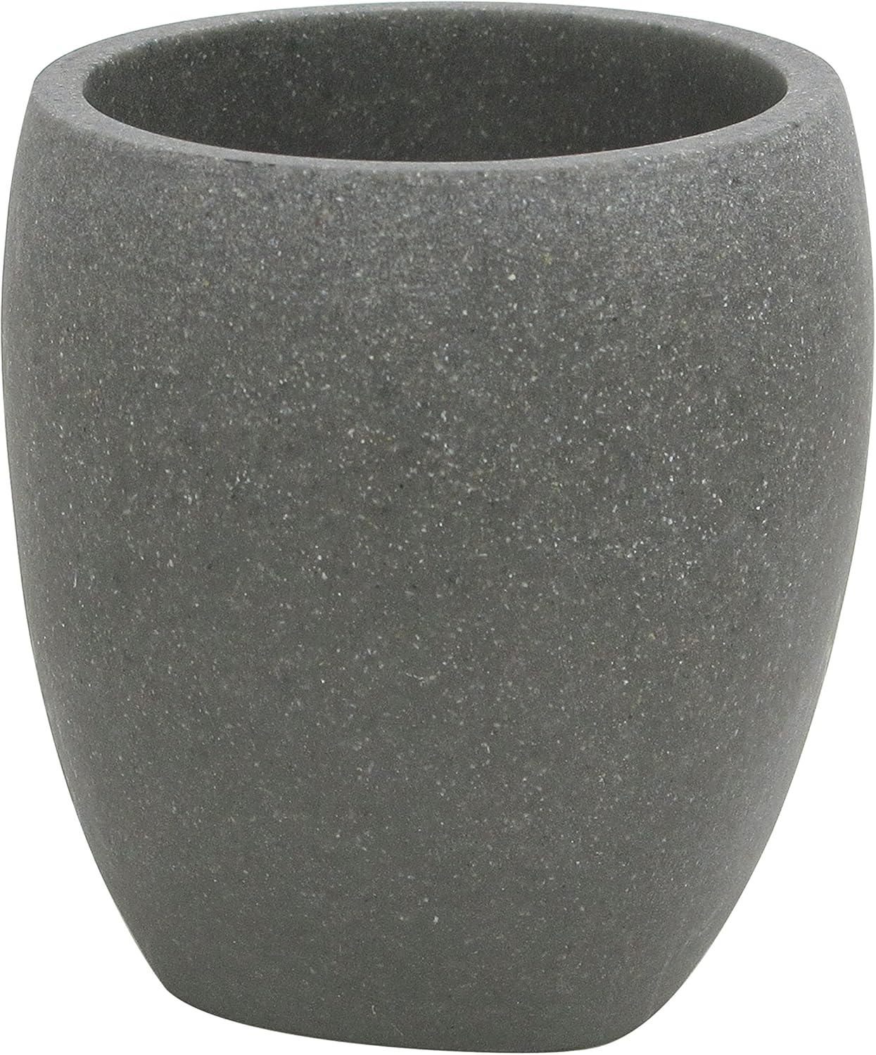 Charcoal Grey Resin and Sandstone 5-Piece Bath Accessory Set