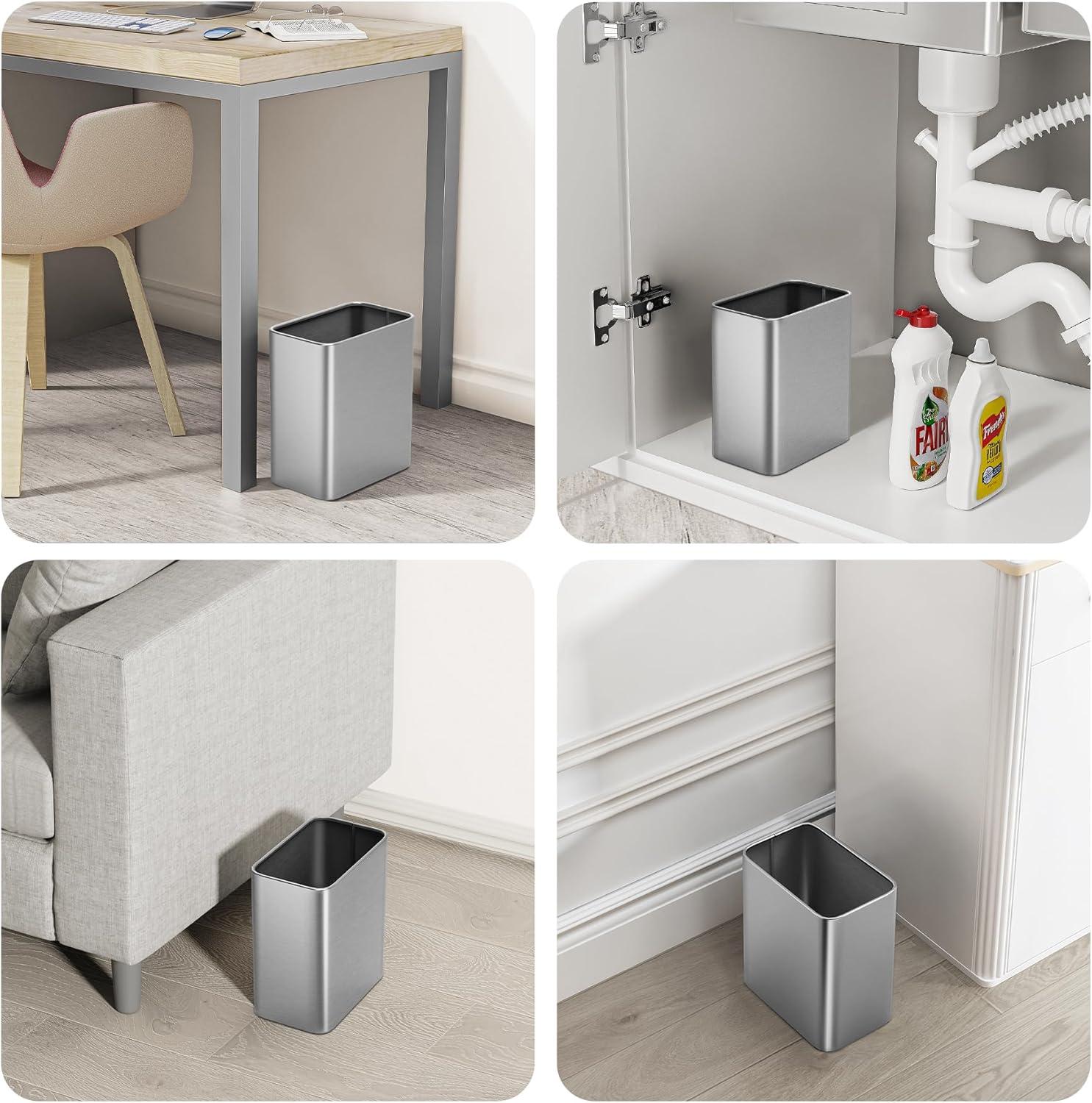 Stainless Steel Open-Top Trash Can - 2.1 Gallons