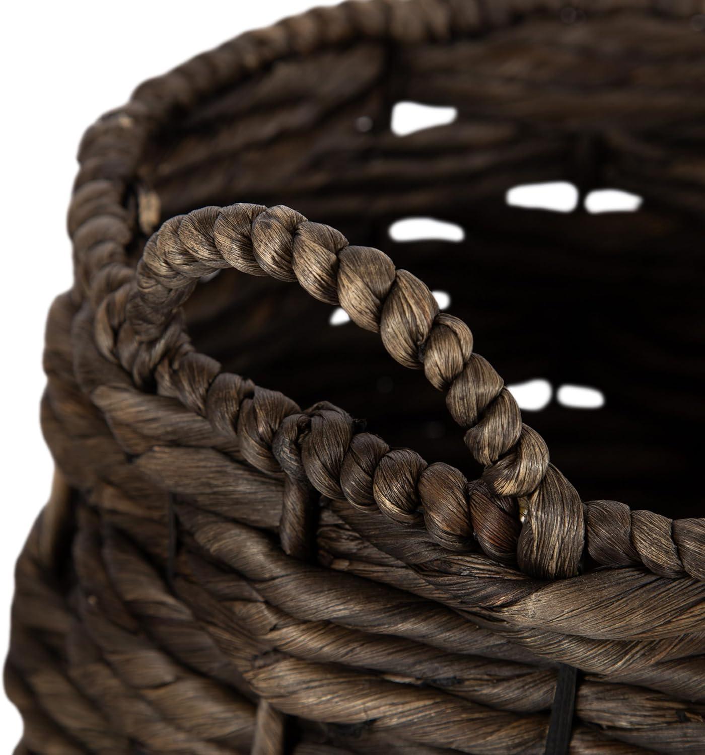 Kate and Laurel Livia Moderno Juego de Cestas Tejidas de Dos Piezas, 16 x 16 y 13 x 13, Jacinto de Agua Natural, Cestas de Mimbre Natural Transicionales para Usar Como Maceteros Tejidos O Cestas Tipo Manta para Sala de Estar