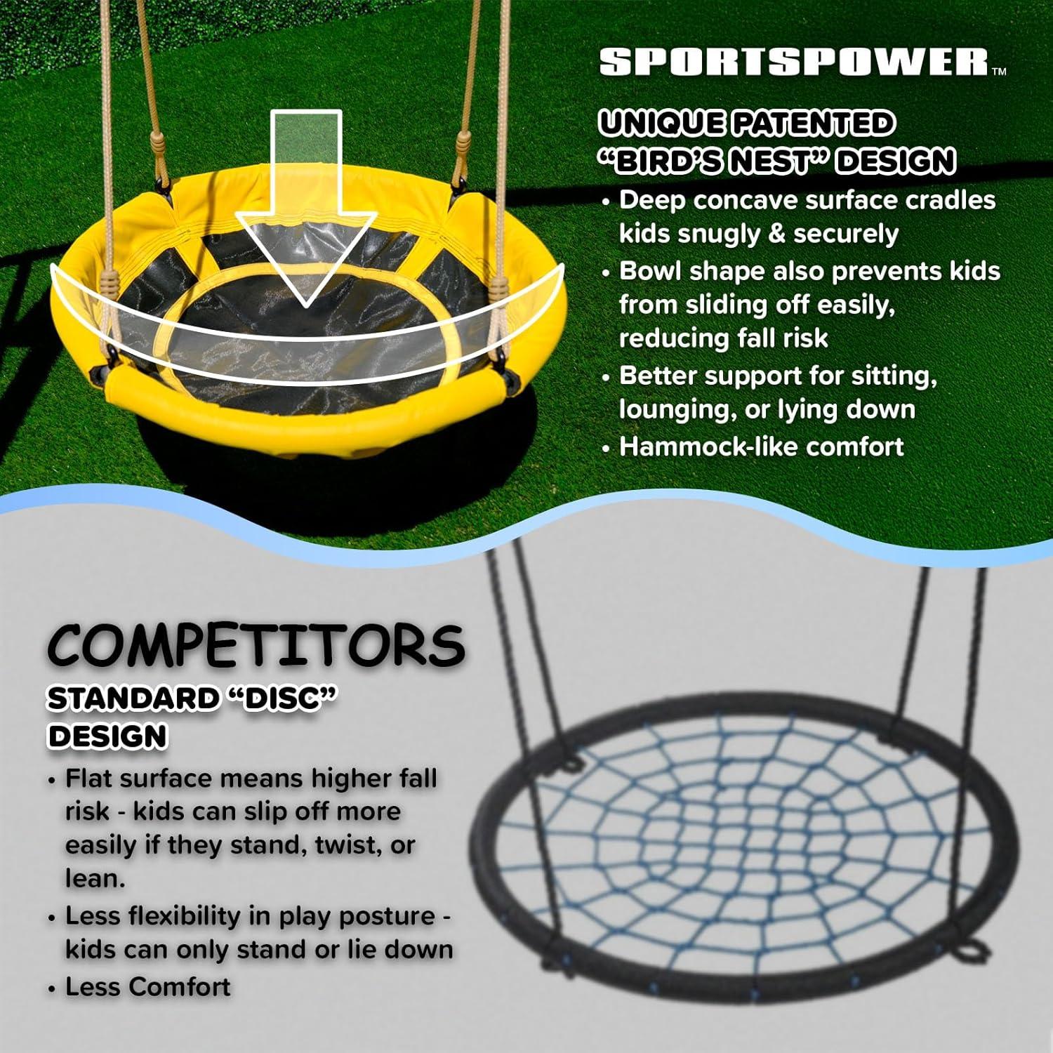 Sportspower Sportspower Taylor Galvanized Metal Swing Set With Blow Molded Swing, Standing Swing, 2 Person Teeter Totter, 32" Saucer Swing, And 5' Slide, Bonus 4pc Anchor Kit Included