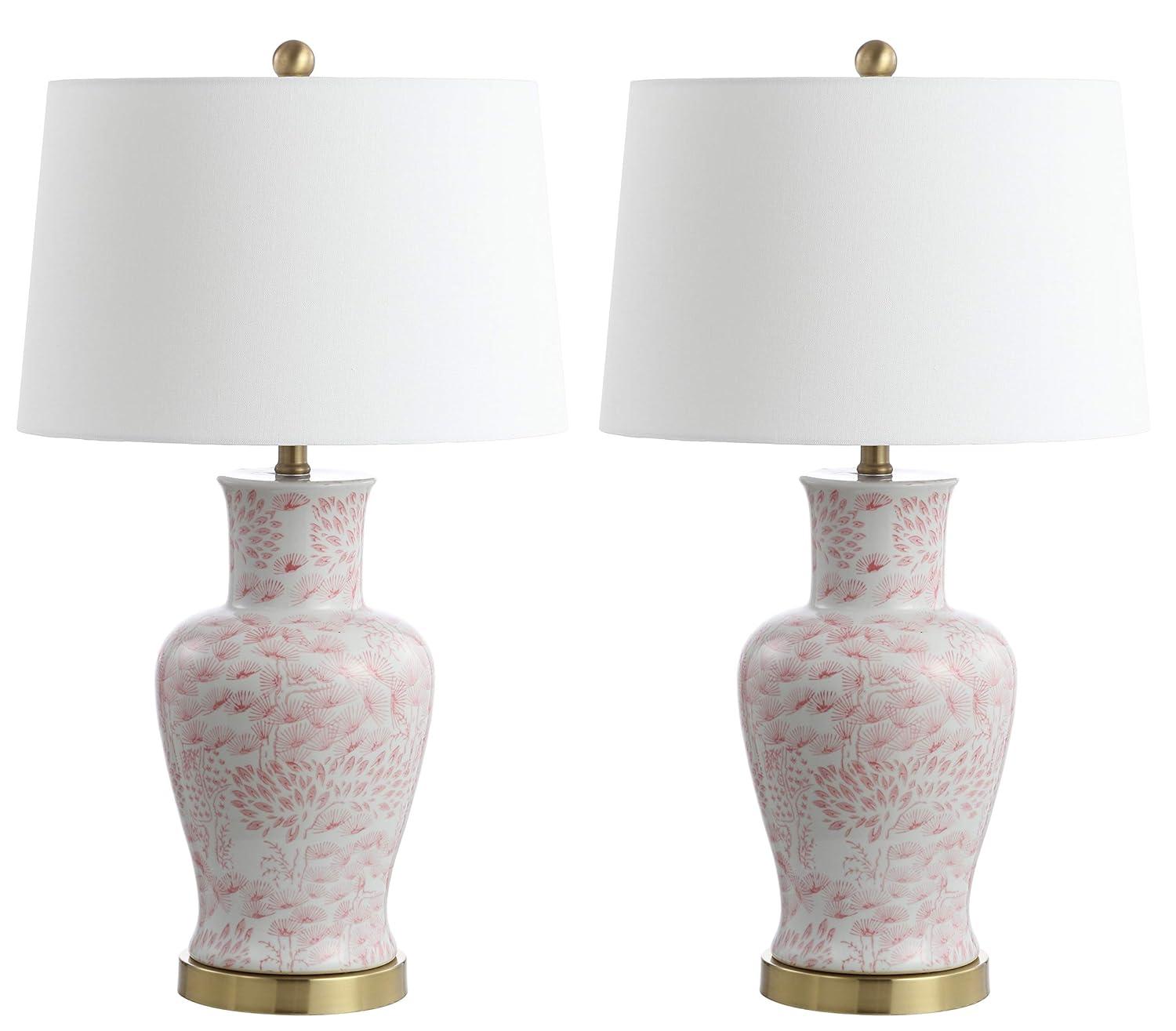 Calli Table Lamp (Set of 2) - 28 Inch Height - TBL4161 - Pink/White - Safavieh