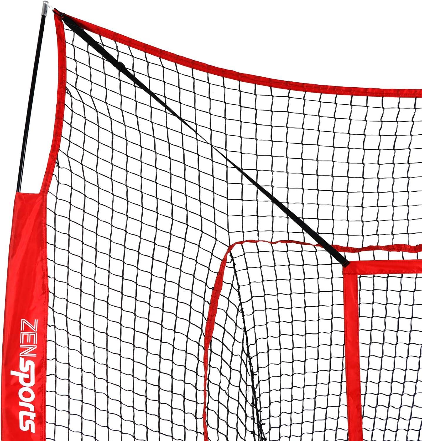 Zeny 7' x 7' Baseball Softball Practice Net Hitting Pitching Training Net w/Strike Zone,Bow Frame & Carry Bag