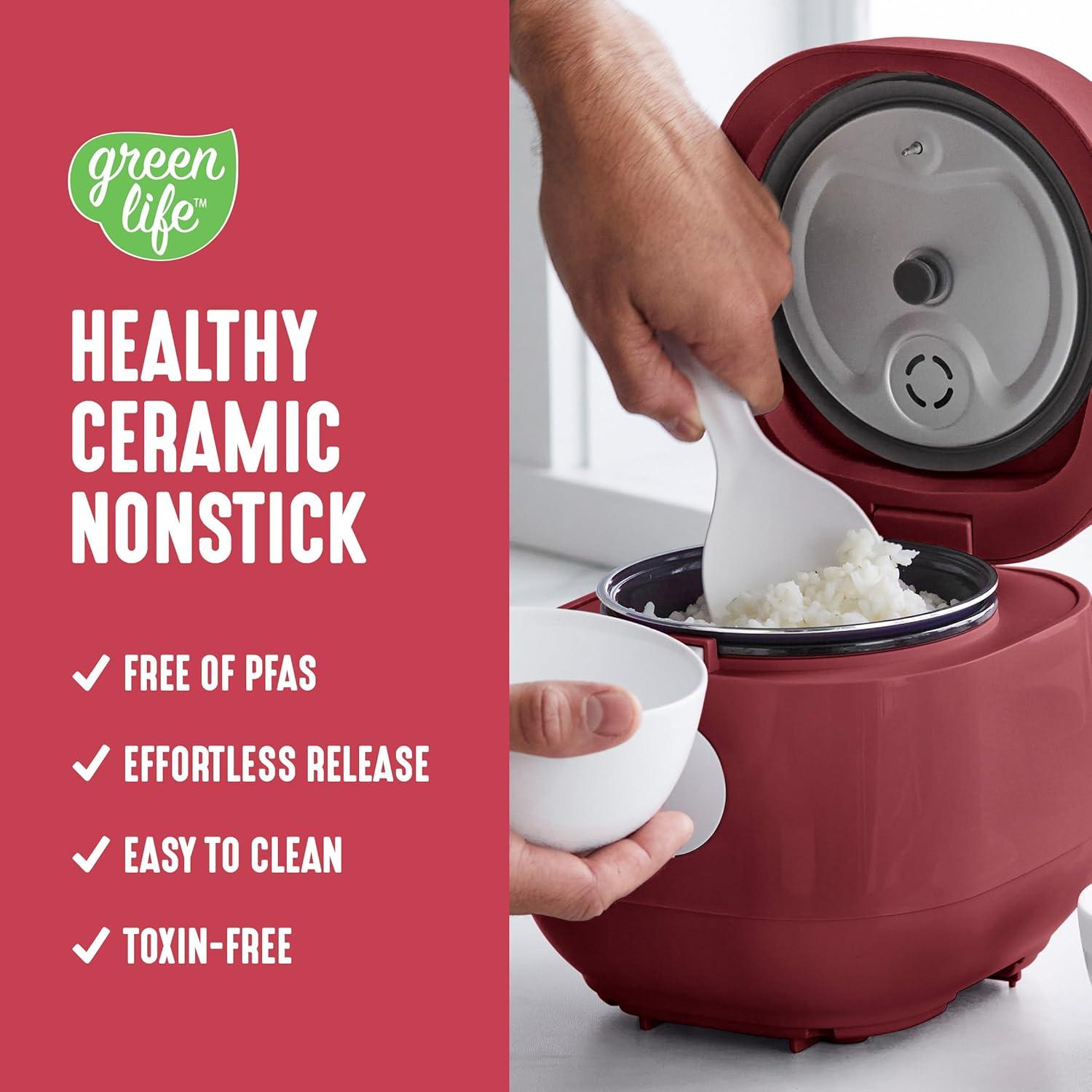 GreenLife Rice Cooker | Red