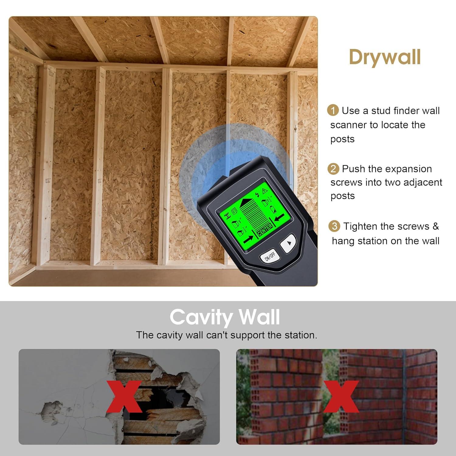 BarberPub Locking Wall Mount Styling Station Barber Beauty PB Style 42''L*9''H Equipment 5012