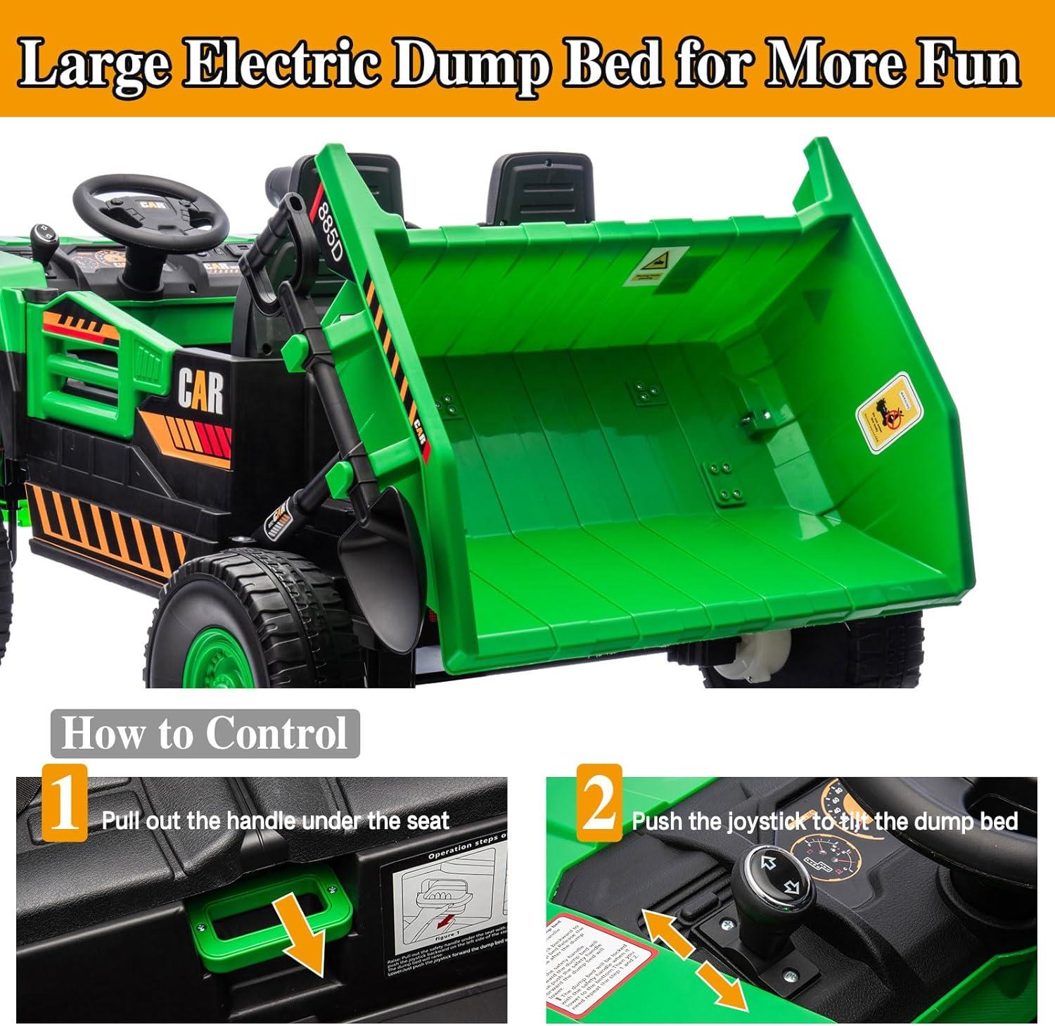 Himimi Delia Himimi 24 Voltage  Ride On Dump Truck, 2 Seater Kids UTV with Electric Dump Bed, Remote Control