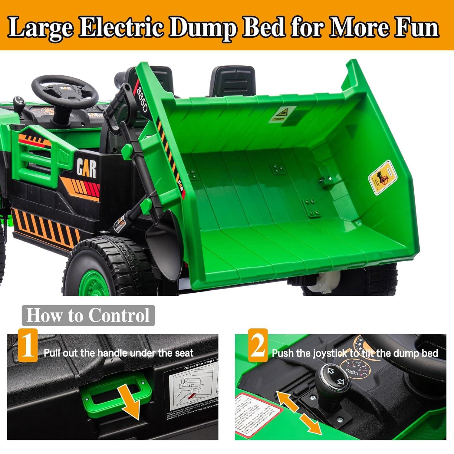 Himimi Delia Himimi 24 Voltage  Ride On Dump Truck, 2 Seater Kids UTV with Electric Dump Bed, Remote Control