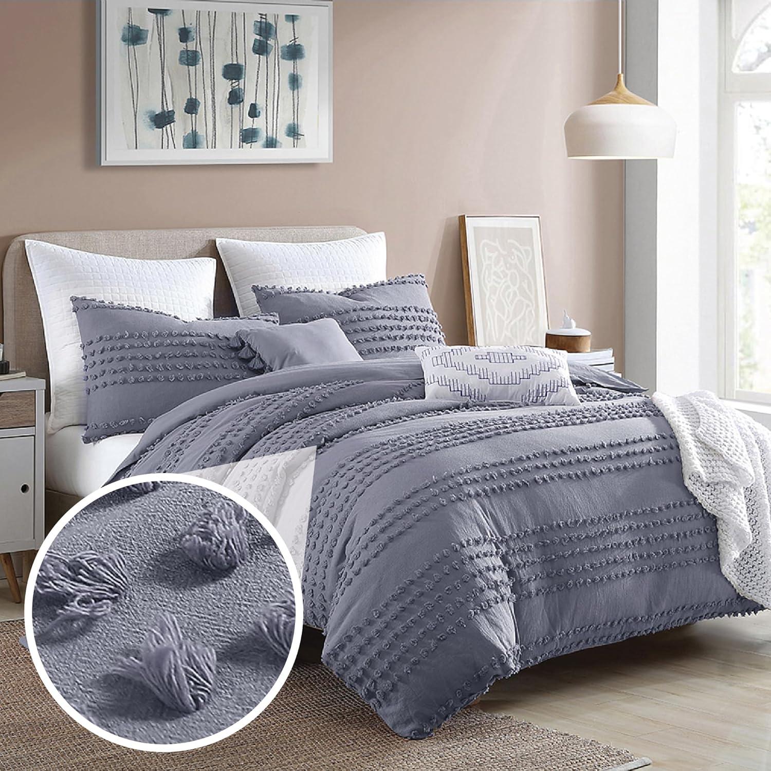 Faded Denim Full Cotton Down Alternative Comforter Set