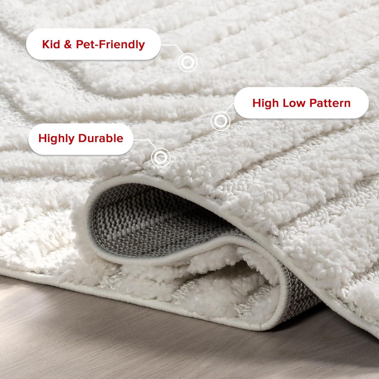 Nuloom Risette Solid 8x10 Shag Indoor Area Rug for Living Room Bedroom Dining Room Nursery Kitchen, Ivory