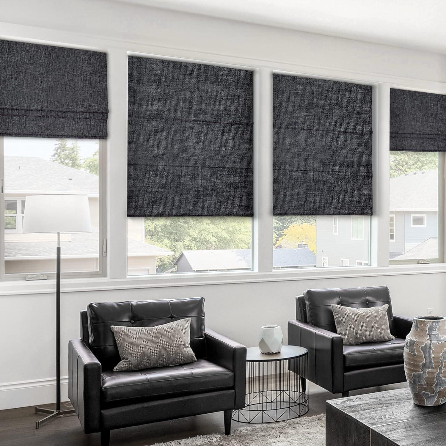 23"x72" Chicology Blackout Roman Curtain Shade Lexington Pebble