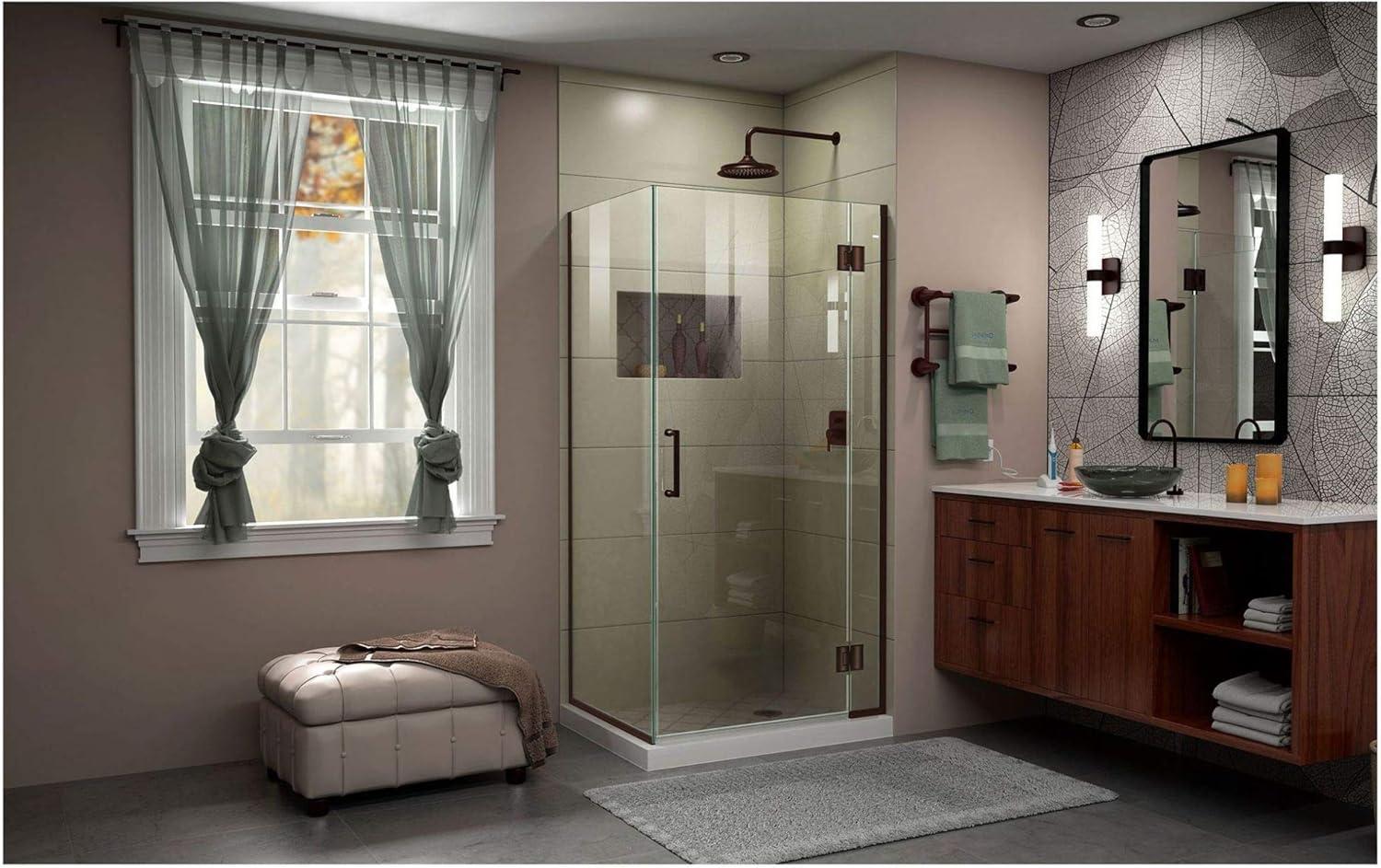Unidoor-X 36.38" W x 34" D x 72" H Frameless Rectangle Shower Enclosure
