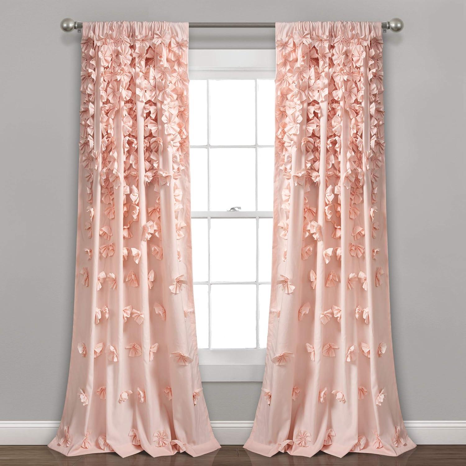 Lush Decor Riley Floral Semi-Sheer Rod Pocket Single Curtain Panel & Reviews | Wayfair