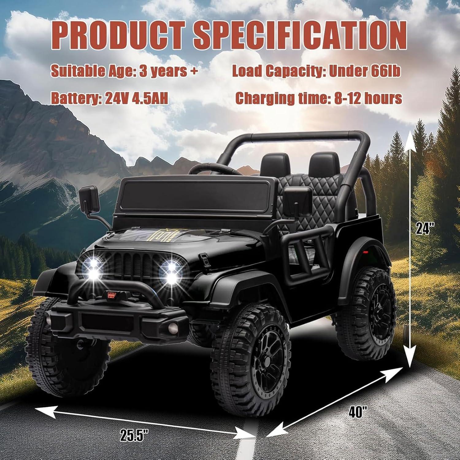 Himimi Delia Himimi 24 Voltage  Ride On Dump Truck, 2 Seater Kids UTV with Electric Dump Bed, Remote Control