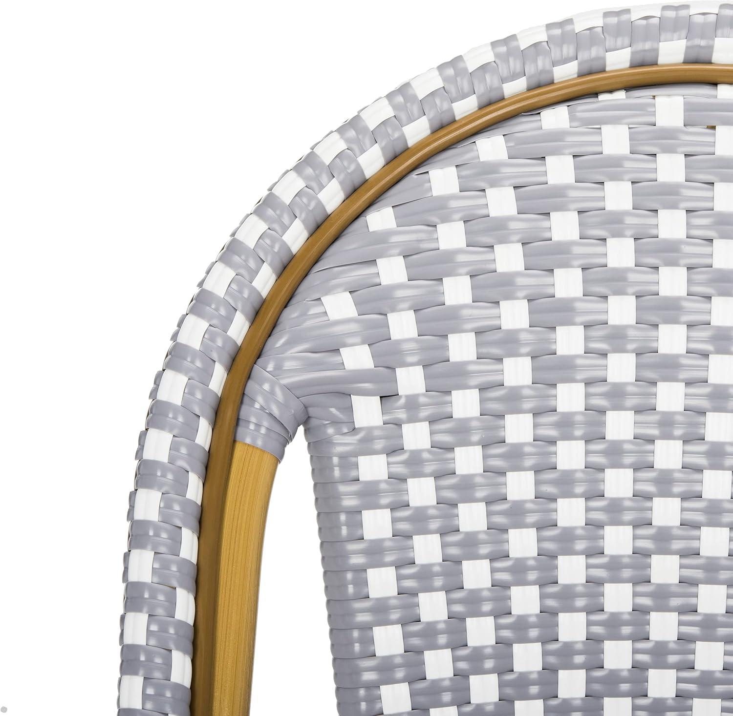 Salcha Side Chair (Set Of 2) - Indoor/Outdoor - FOX5210 - Gray/White - Safavieh