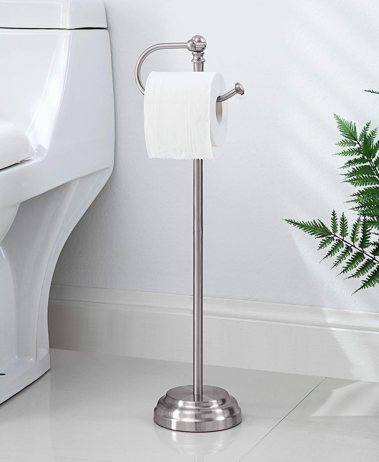 Bathroom Free Standing Toilet Paper Roll Holder Stand