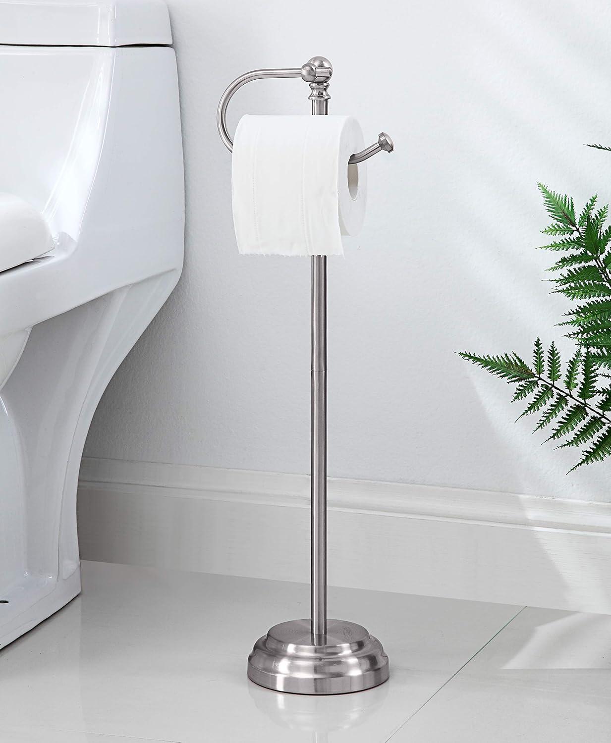 Bathroom Free Standing Toilet Paper Roll Holder Stand