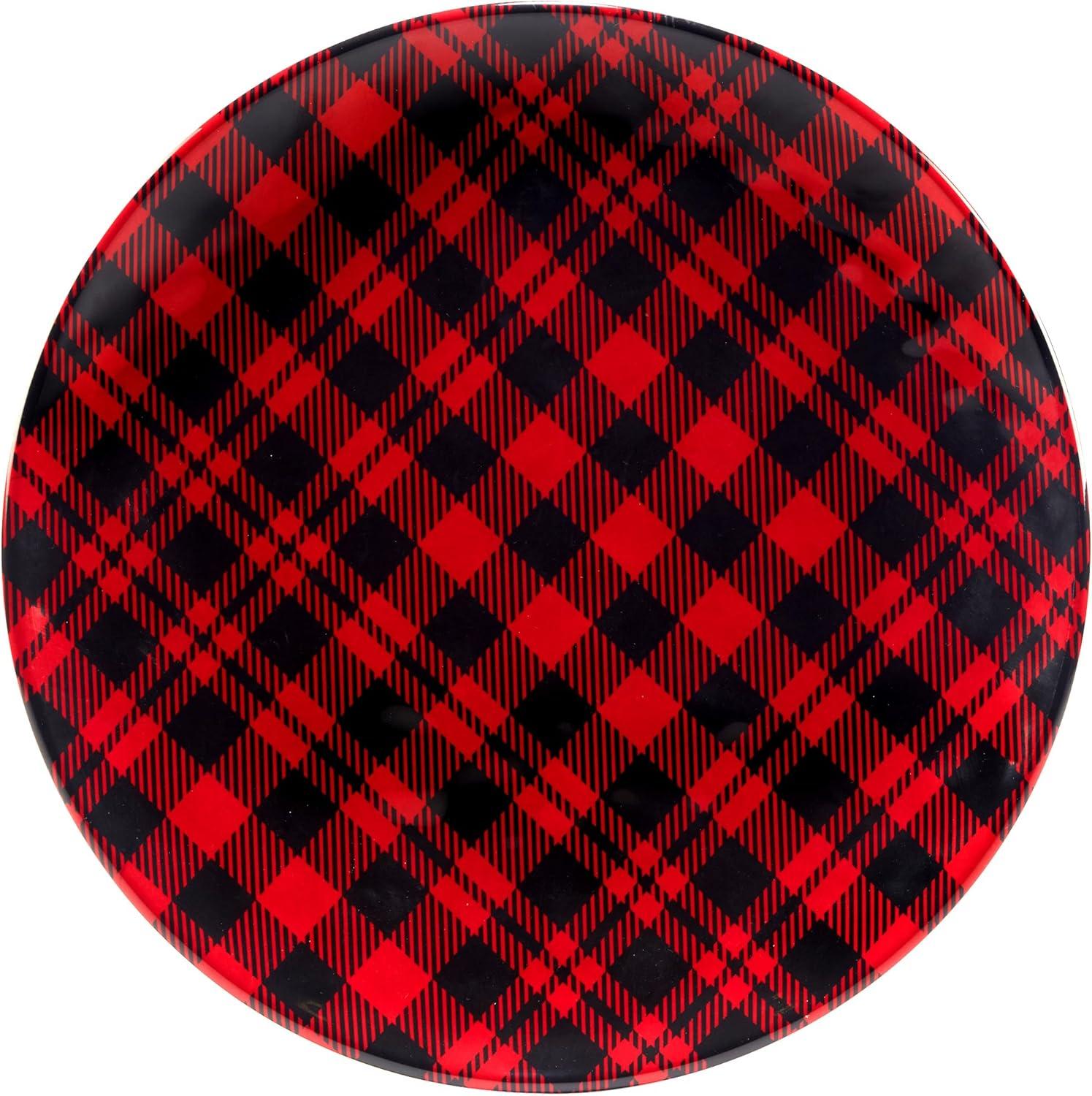 Red Buffalo Plaid 2pc Platter Set