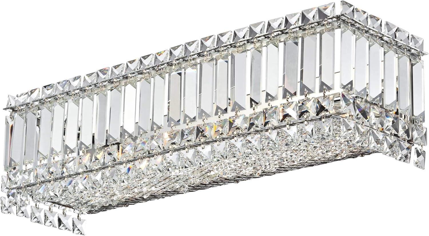 Elegant Crystal Rods 23" Chrome Wall Light Bar for Luxe Vanity Sparkle