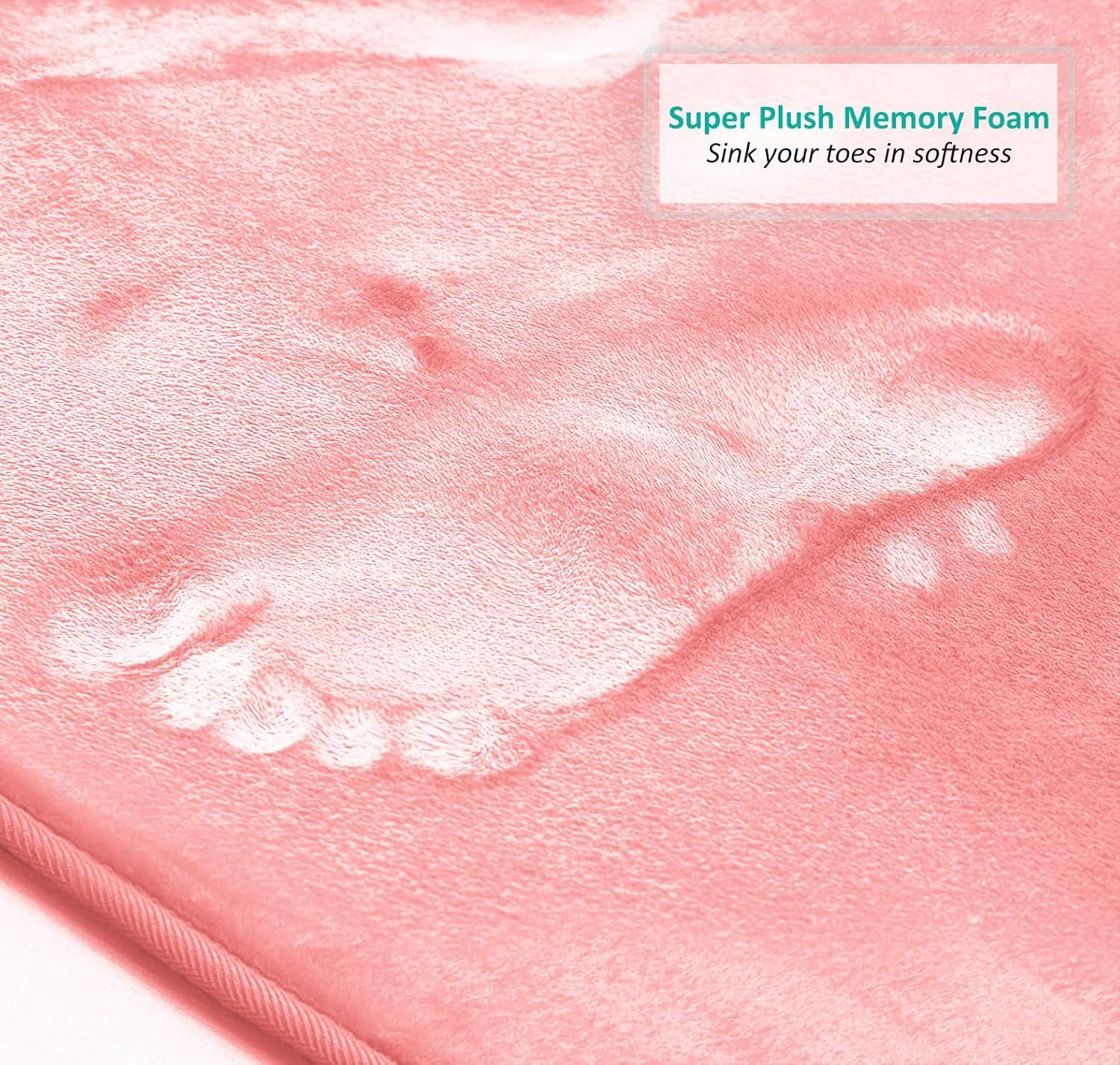 Clara Clark Ultra Soft and Absorbent Memory Foam Bath Rug Set with Non-Slip Backing