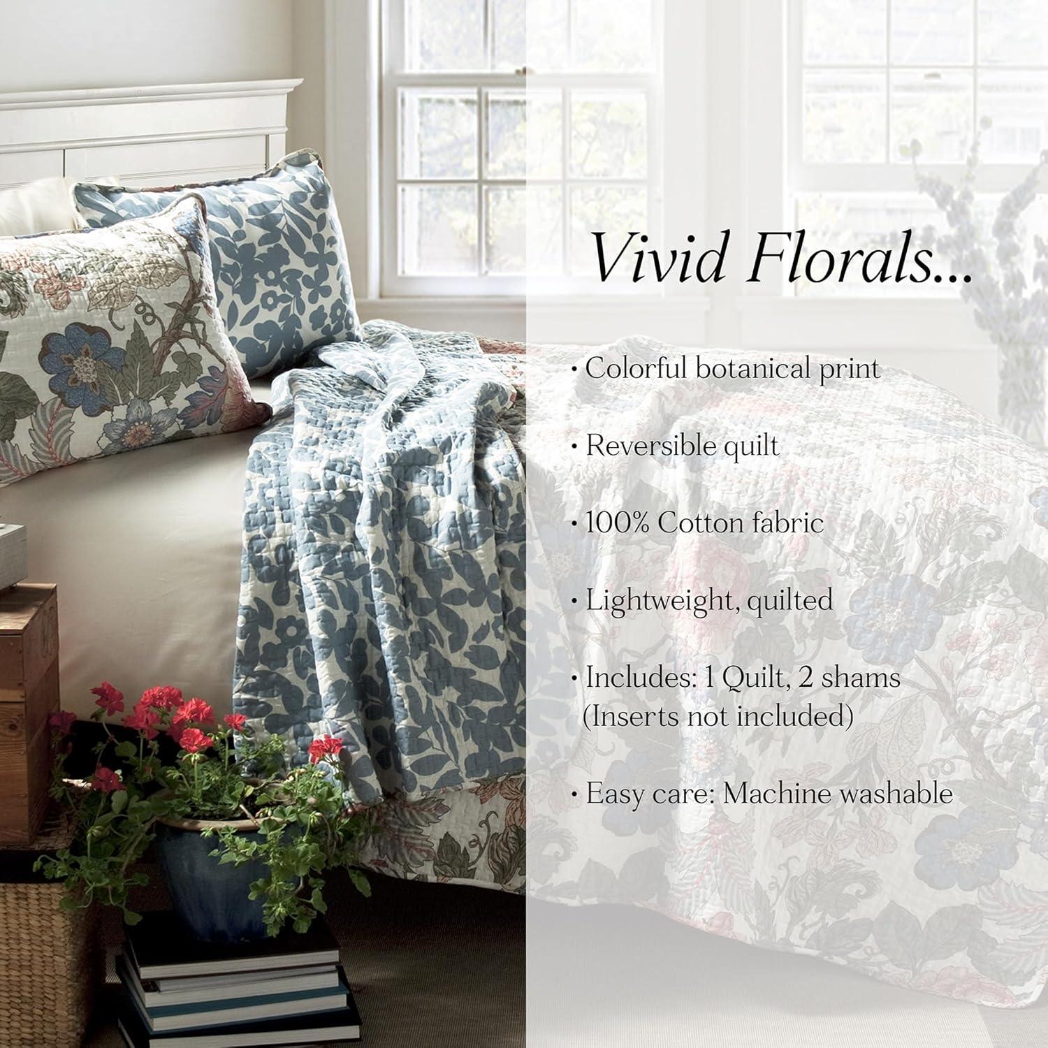 Lush Decor Granborough Cotton Reversible Traditional 3 Piece Quilt Set