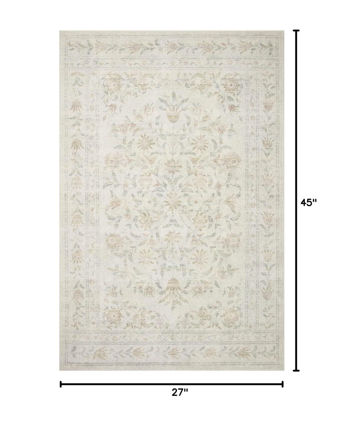 Rifle Paper Co. x Loloi Courtyard Yellow / Multi Area Rug feat. CloudPile