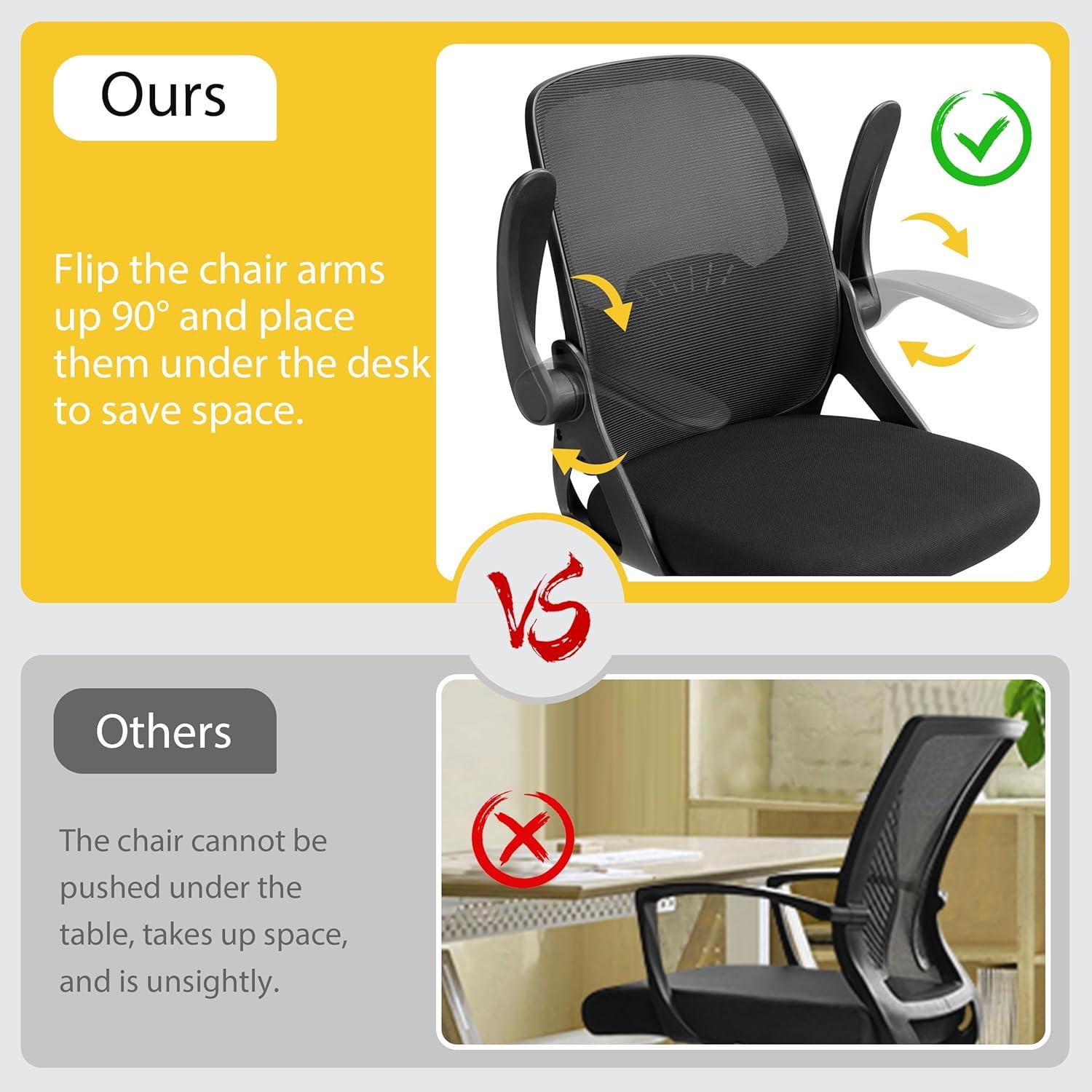 Black Mesh Mid-Back Ergonomic Swivel Task Chair