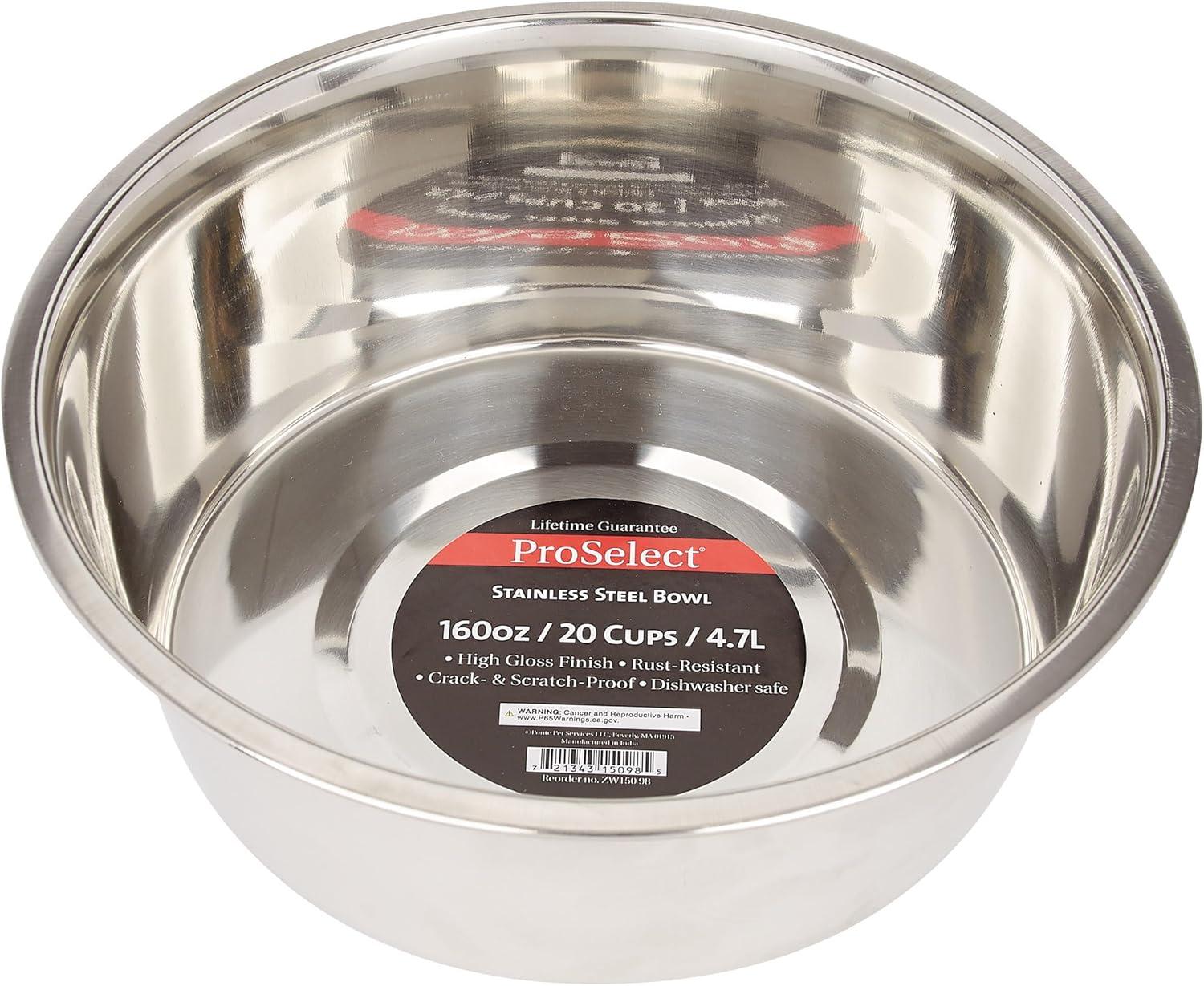 ProSelect 160 oz Stainless Steel Mirror Finish Dog Bowl