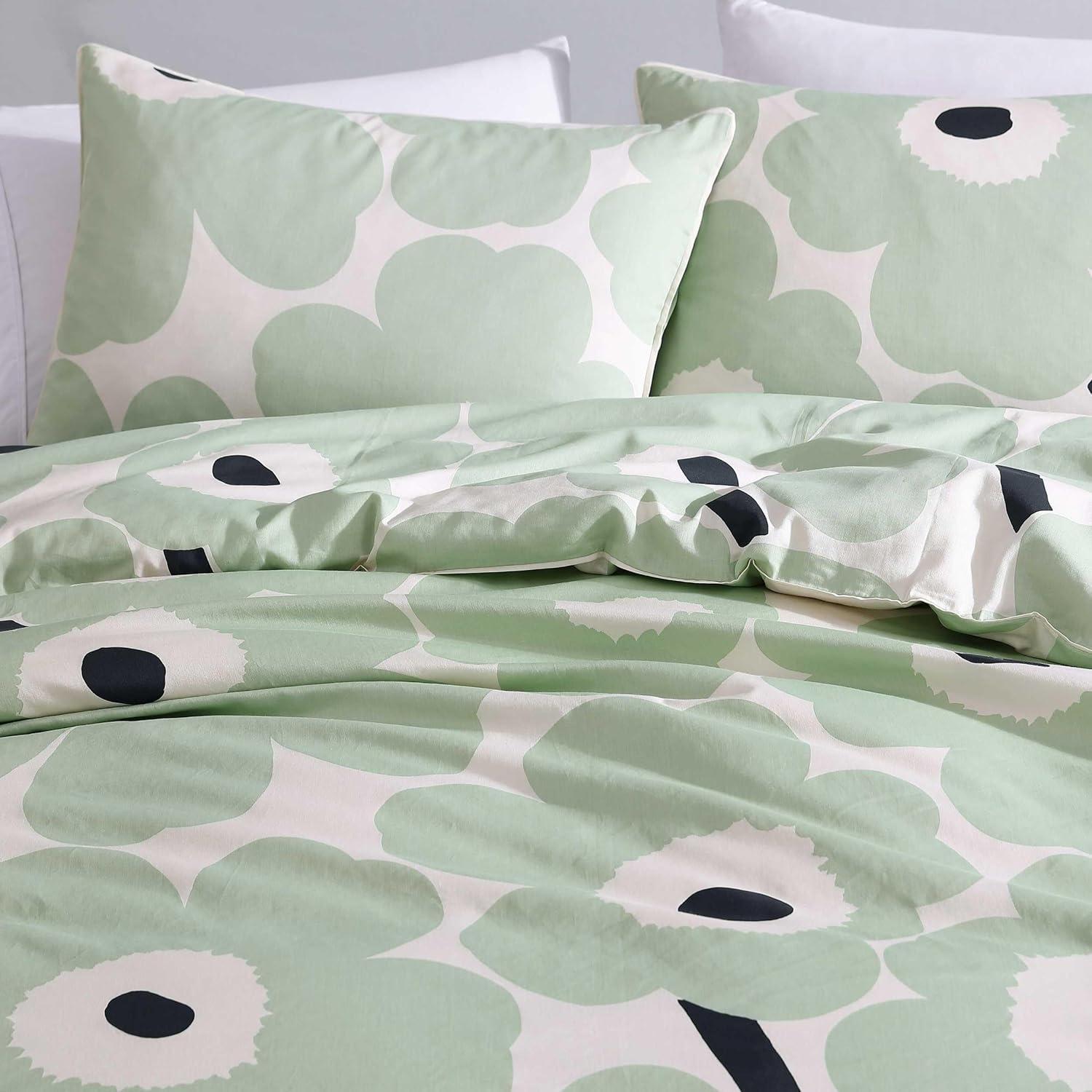 Marimekko Unikko Green/White Organic Cotton Duvet Cover Set