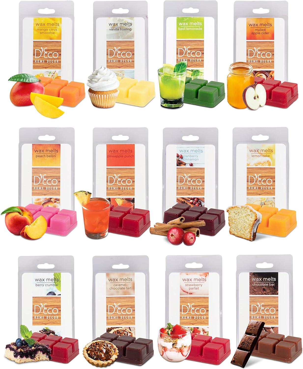 D'Eco Fall Sweet Treats Scented Wax Melts Variety Set - 12 Assorted 6pc Cube Sets for Electric Candle Warmer - Great Holiday & Christmas Gift!