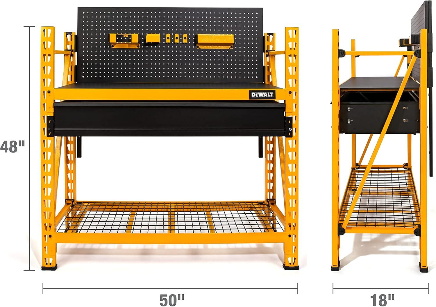 DeWalt Yellow and Black 2-Shelf Industrial Steel Workbench