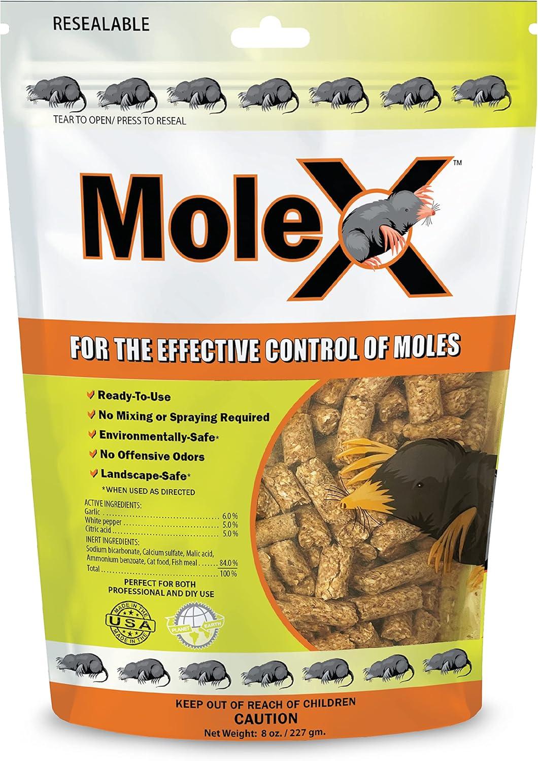 MoleX 8oz Non-Toxic Outdoor Mole Control Pellets