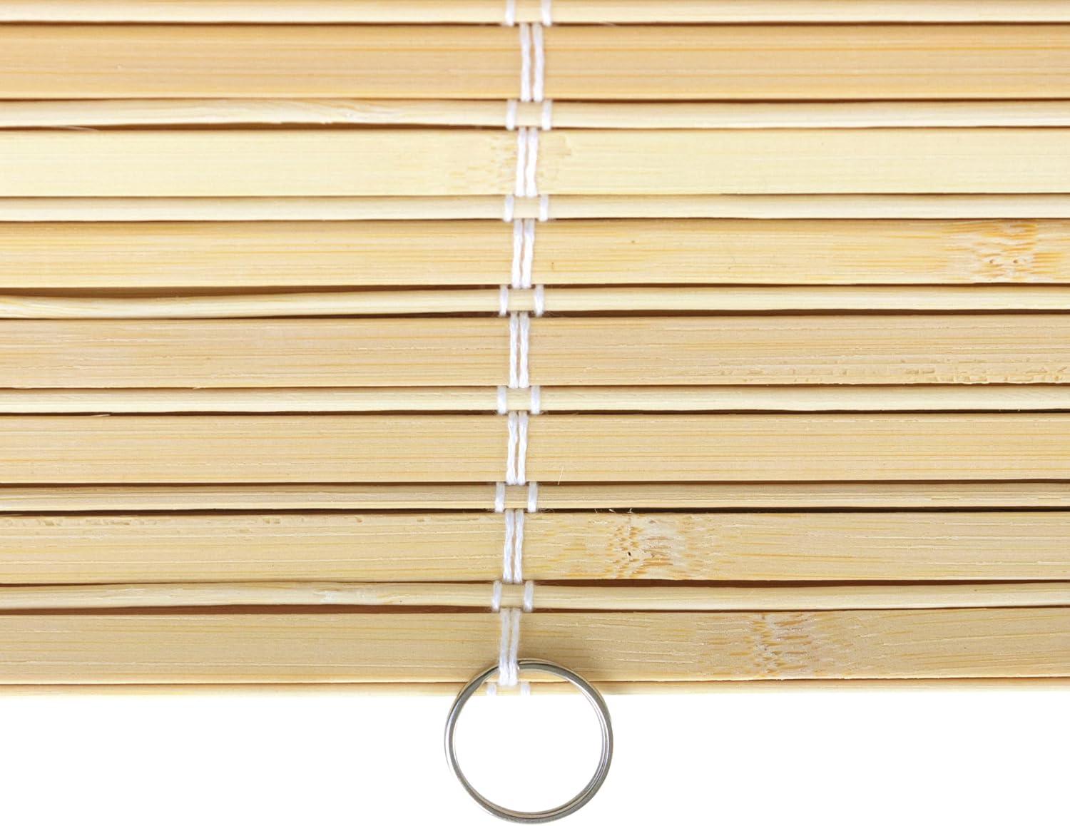 Oriental Furniture Cordless Light Filtering Bamboo Roman Window Shades, Beige, 2" x 24"