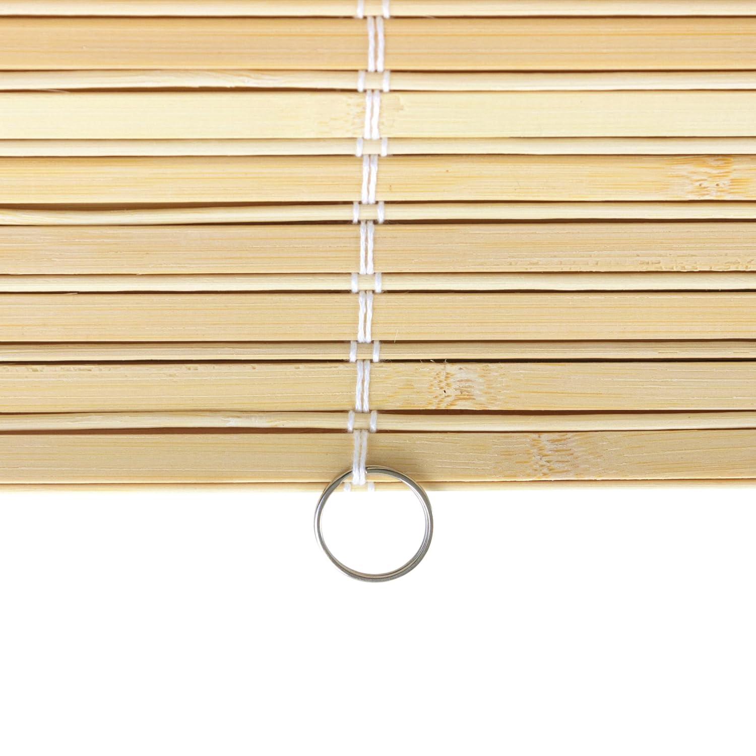 Oriental Furniture Cordless Light Filtering Bamboo Roman Window Shades, Beige, 2" x 24"