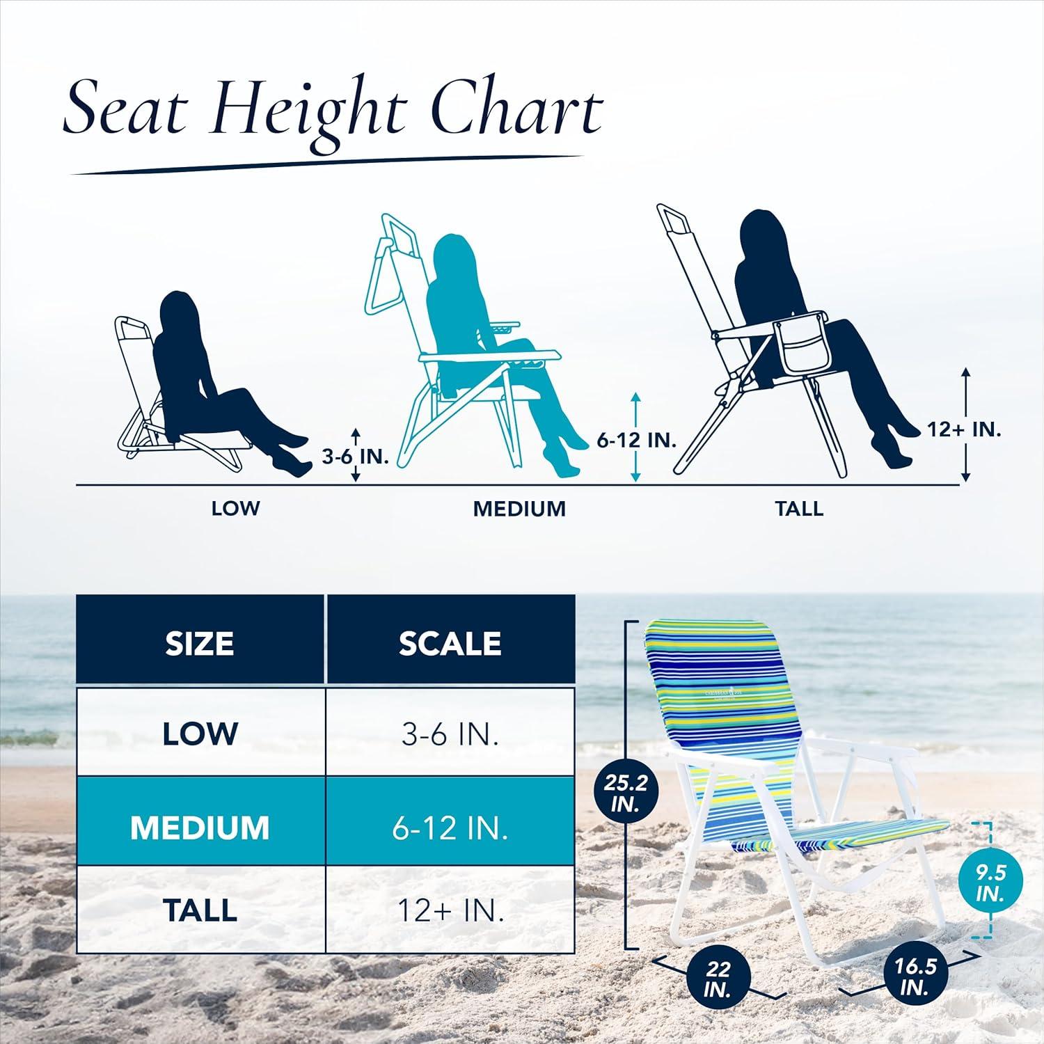 Caribbean Joe Burlap Folding Beach Chair
