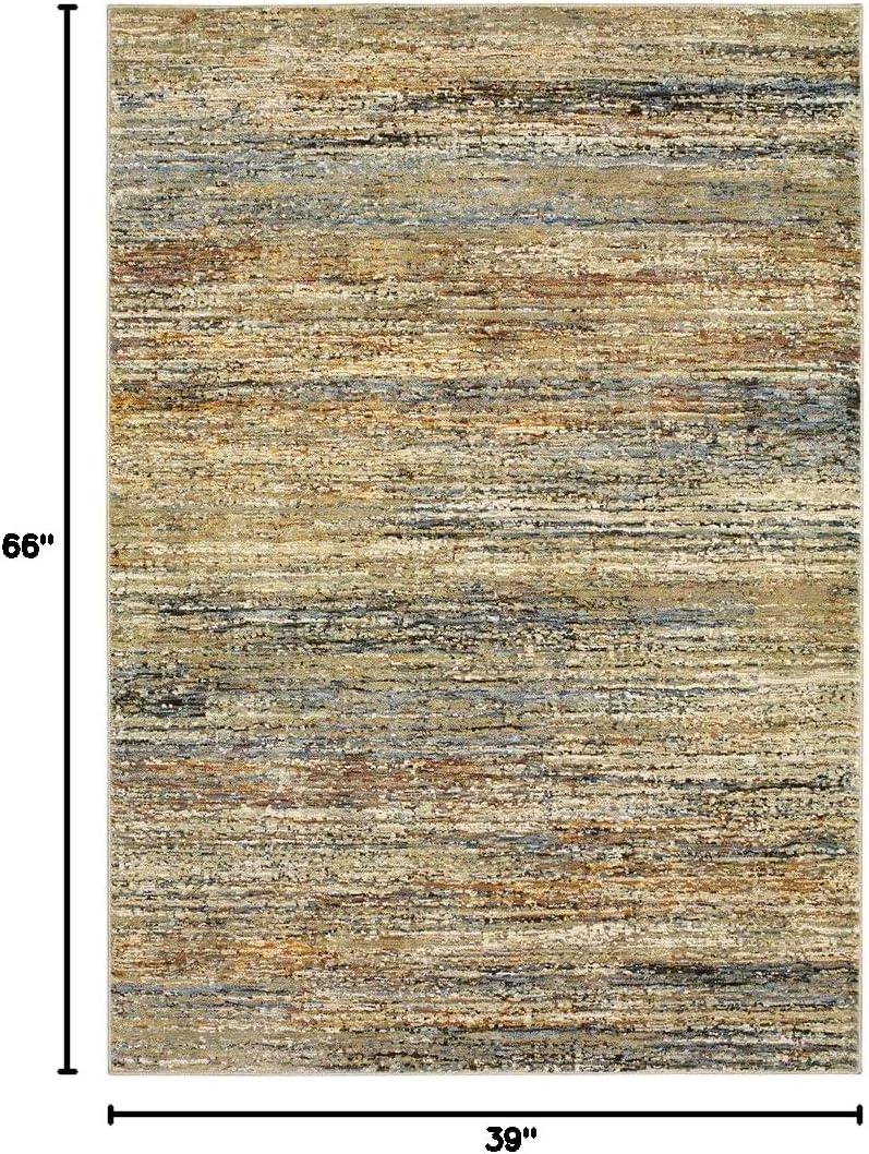 Oriental Weavers Atlas 8037J Gold/ Green Indoor Area Rug - 3'3" x 5'2"