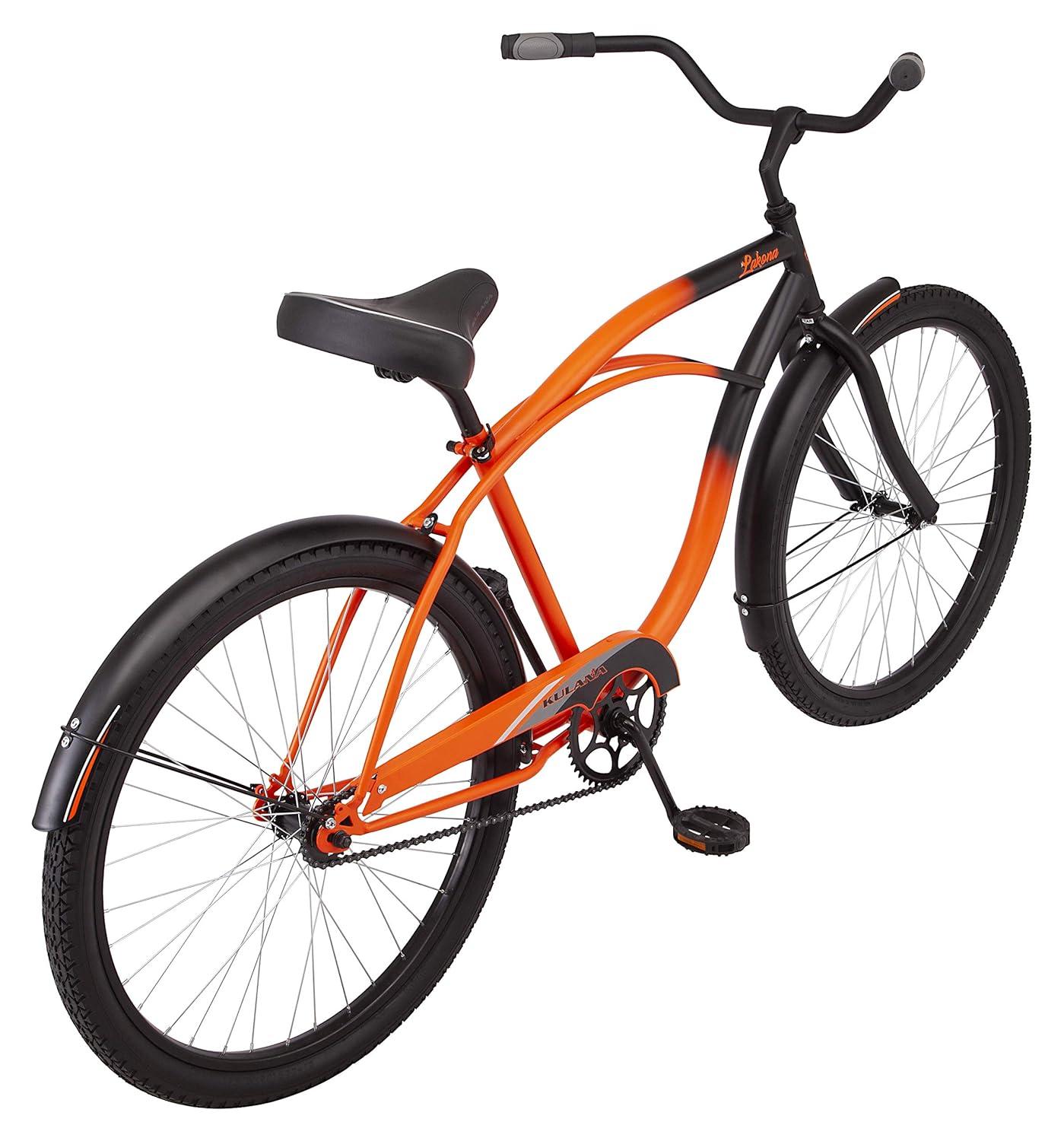 Kulana Lakona Shore, Tide or Wave Cruiser Bike, 20, 24 or 26 Inch Bike for Adults and Youth, 7 or Single Speed Beach Cruiser Bicycle, Rear Coaster Brake, Extra-Large Spring Saddle, Fenders