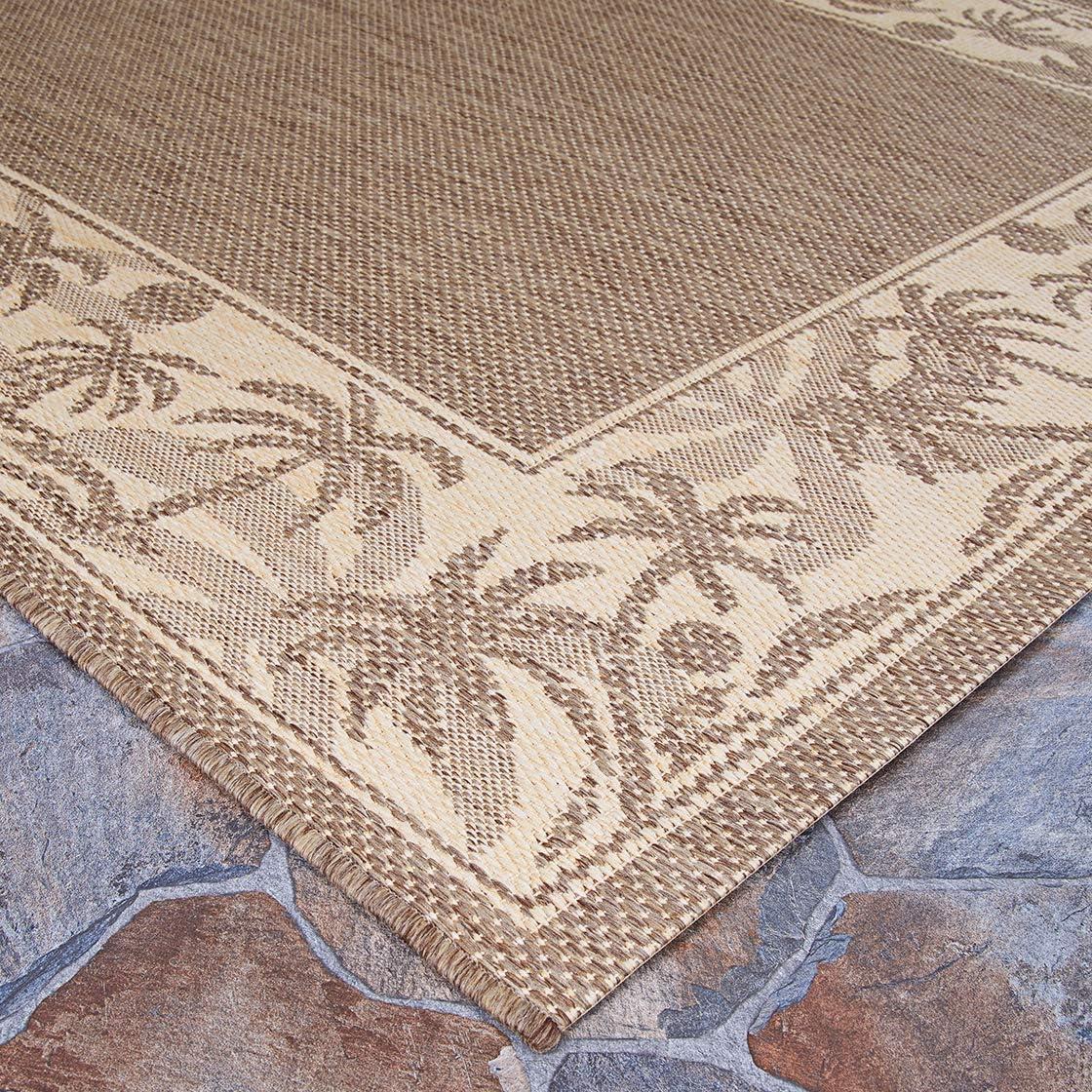 Couristan 5.75' x 9' Beige Island-Inspired Rectangular Area Throw Rug