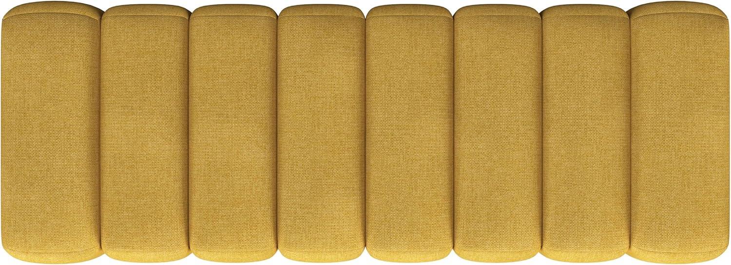 Coaster Summer Fabric Upholstered Tufted Accent Bench Mustard in Yellow
