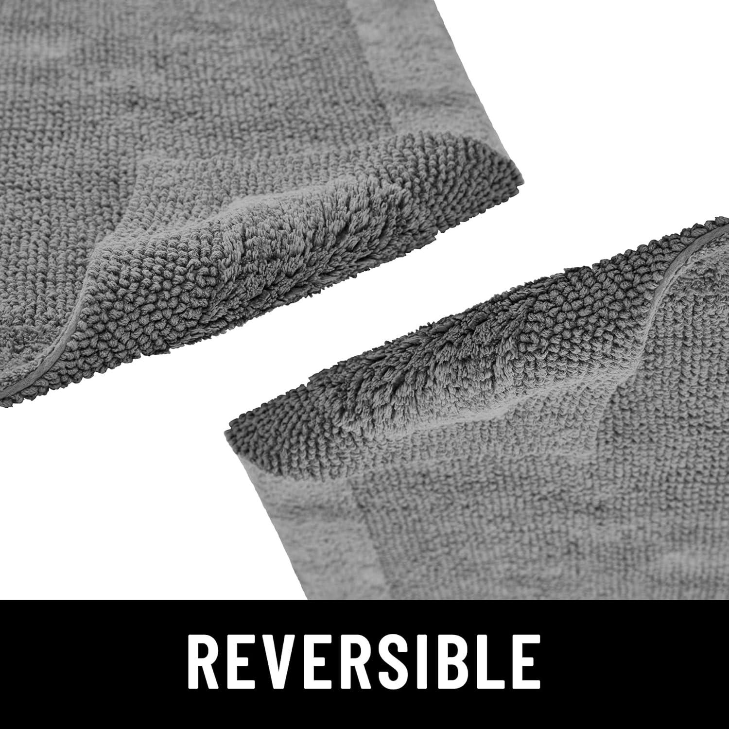 Better Trends Edge 100% Cotton Tufted Reversible Bath Rug 21" x 34" Rectangle - Gray