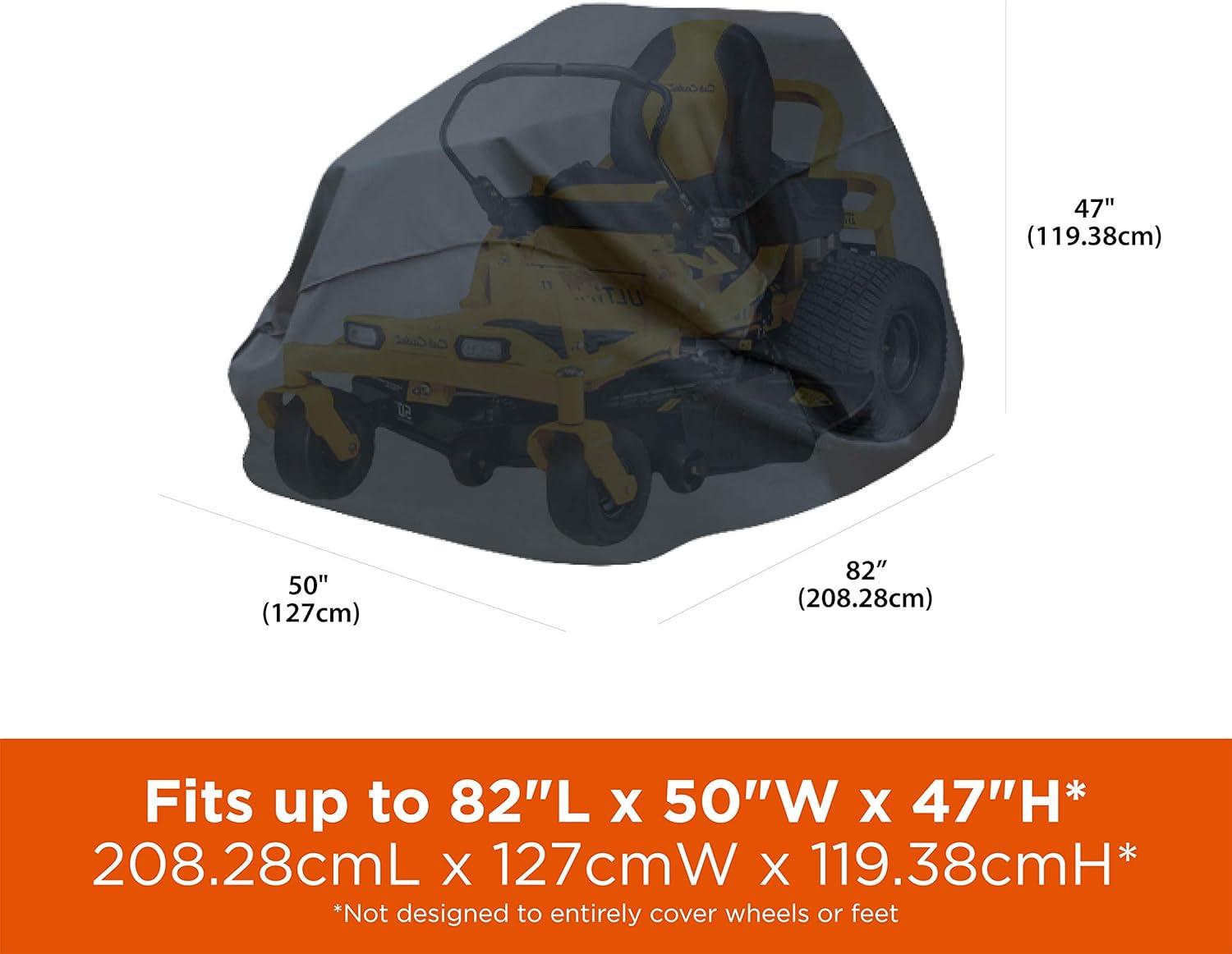Modern Leisure Chalet Zero-Turn & Riding Lawnmower Cover, Fits Decks up to 62", 82"L x 50"W x 47"H