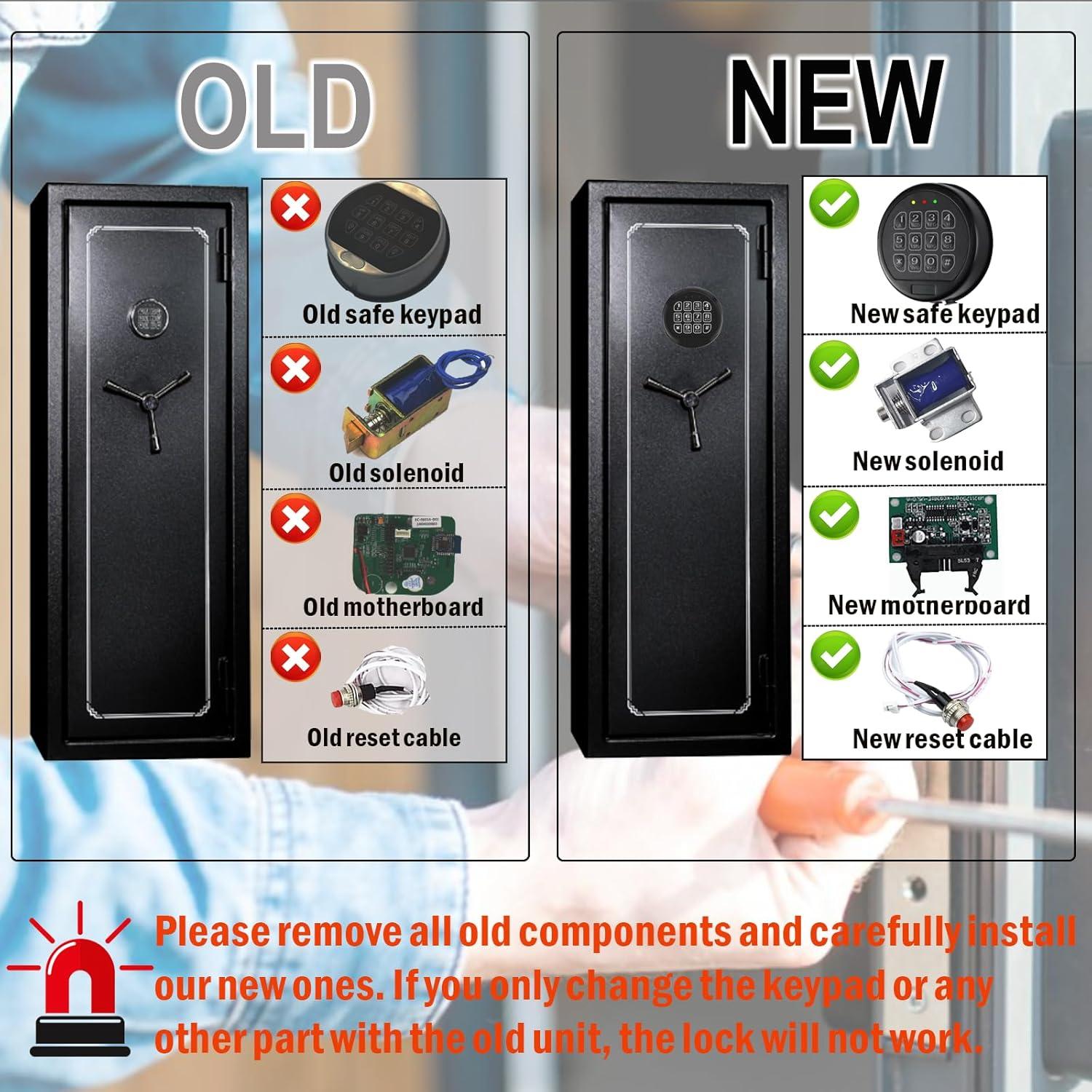 Wah Lin Parts High Security Gun Safe Lock Set, Black Keypad, 2 User Codes