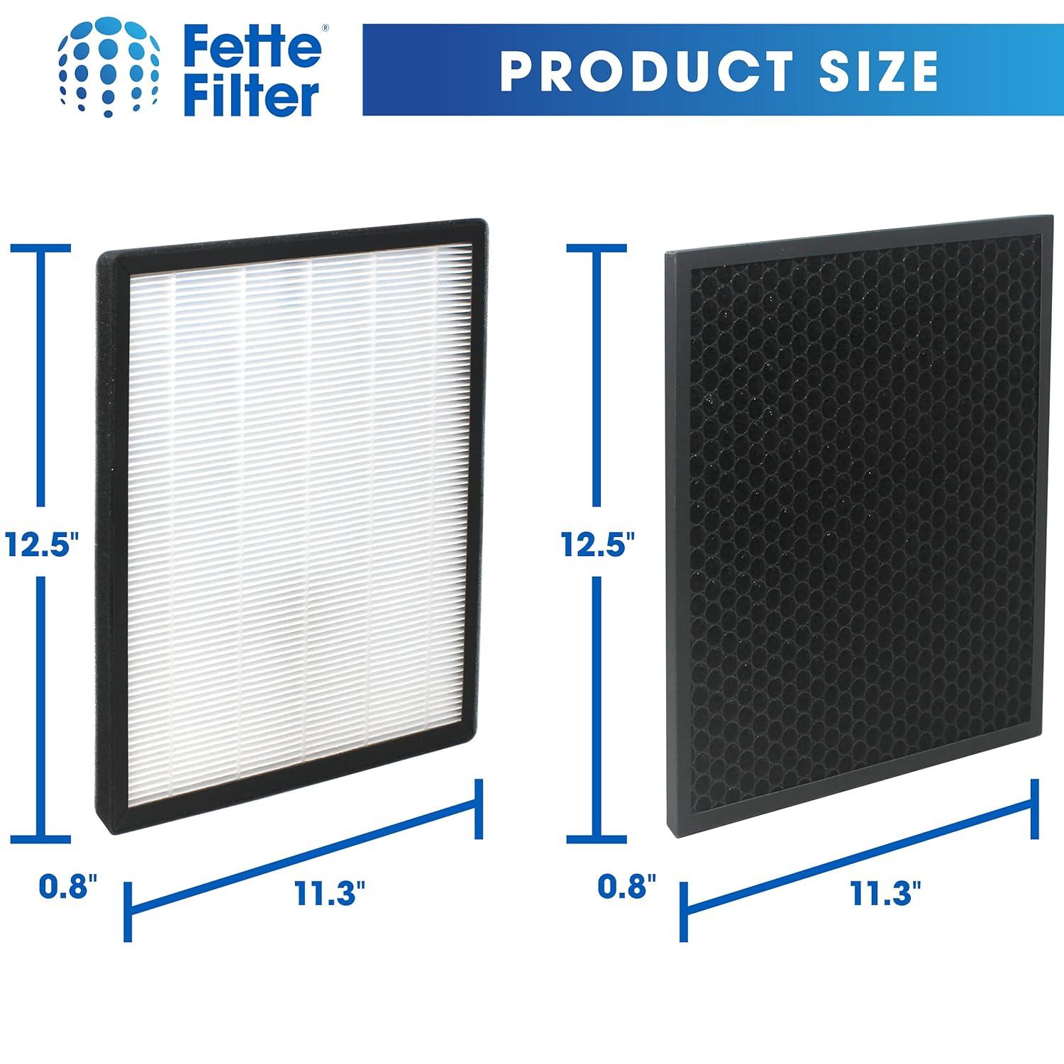 LifeSupplyUSA 2-in-1 True HEPA Air Cleaner Replacement Filter + Activated Carbon Charcoal Compatible with Hathaspace HSP001 Smart Air Purifiers