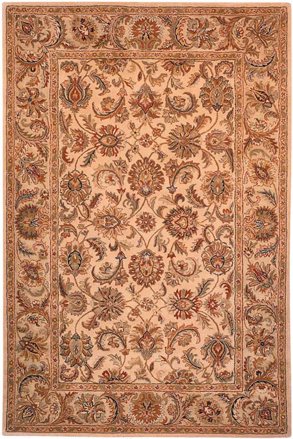 Ivory Hand-Tufted Wool Persian-Inspired Area Rug 2'3" x 4'