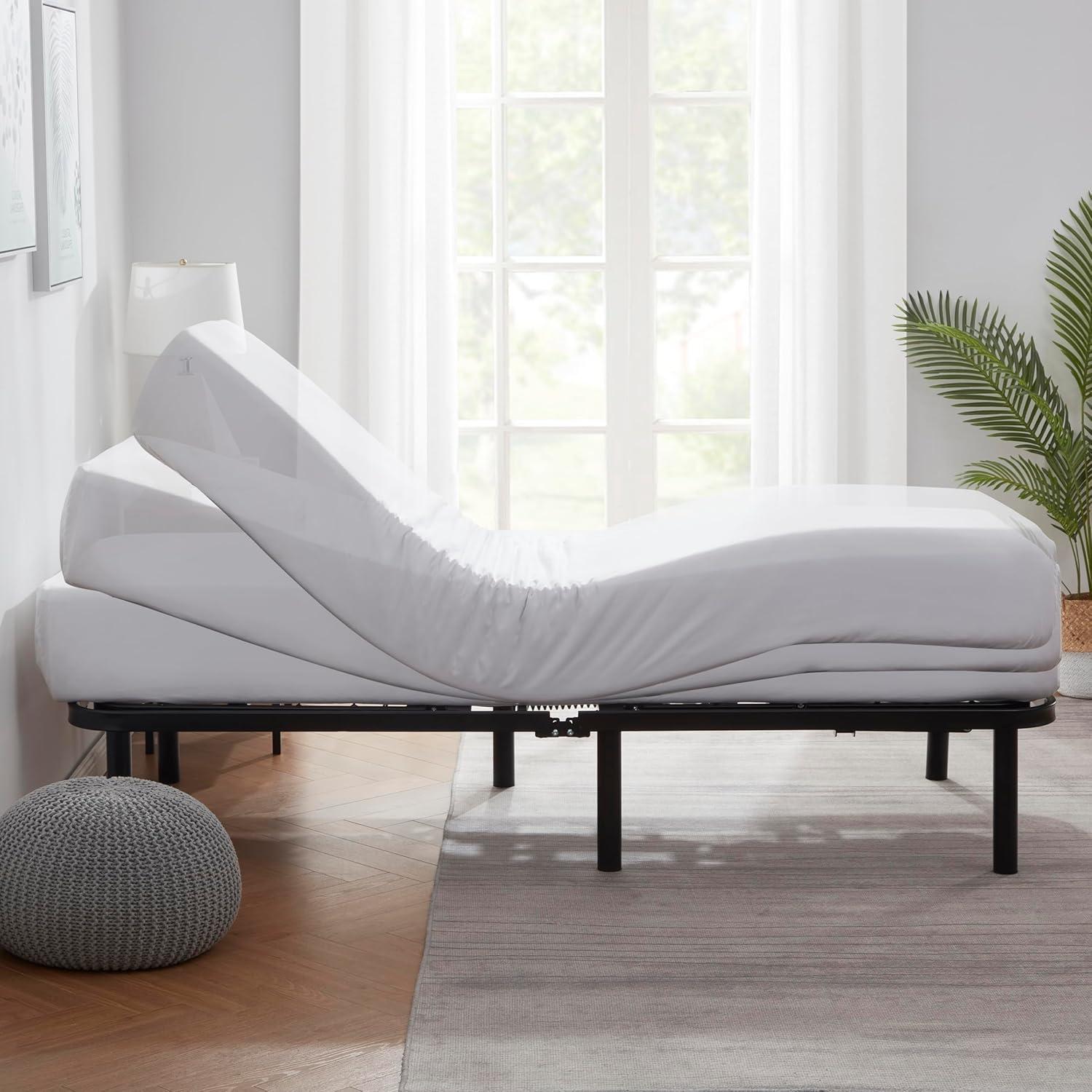 Bryt Basic Adjustable Bed Base, Full Size Bed Frame with Motorized Head and Foot Incline and Wireless Remote