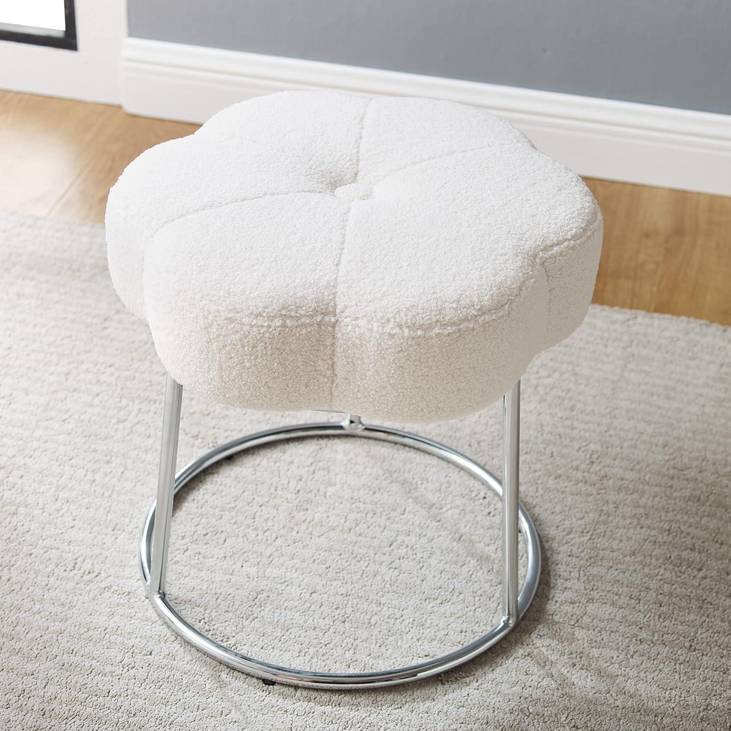 Ciara Flower Cushioned Vanity Stool