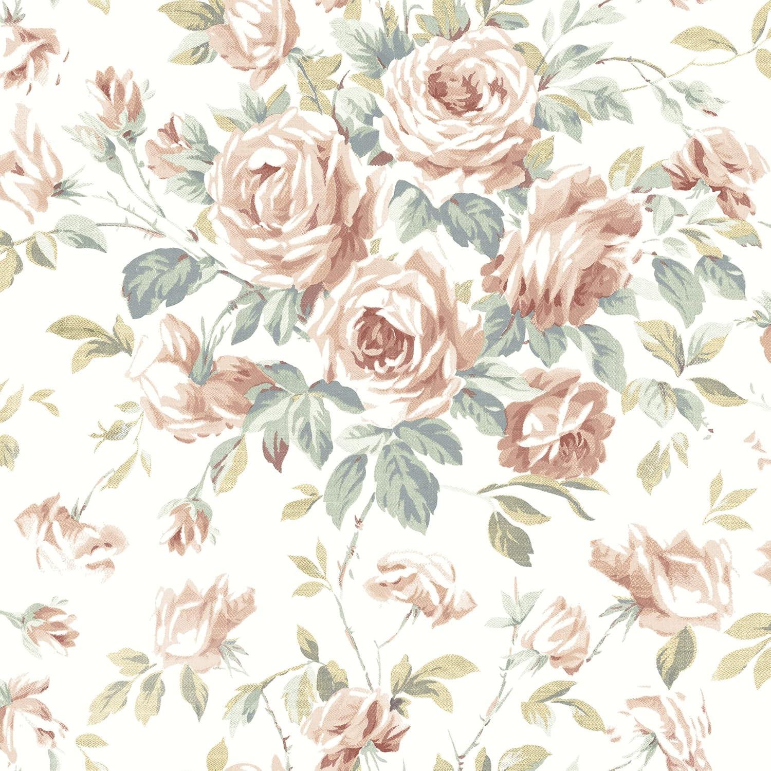 Chesapeake Manon Pink Rose Stitch Wallpaper