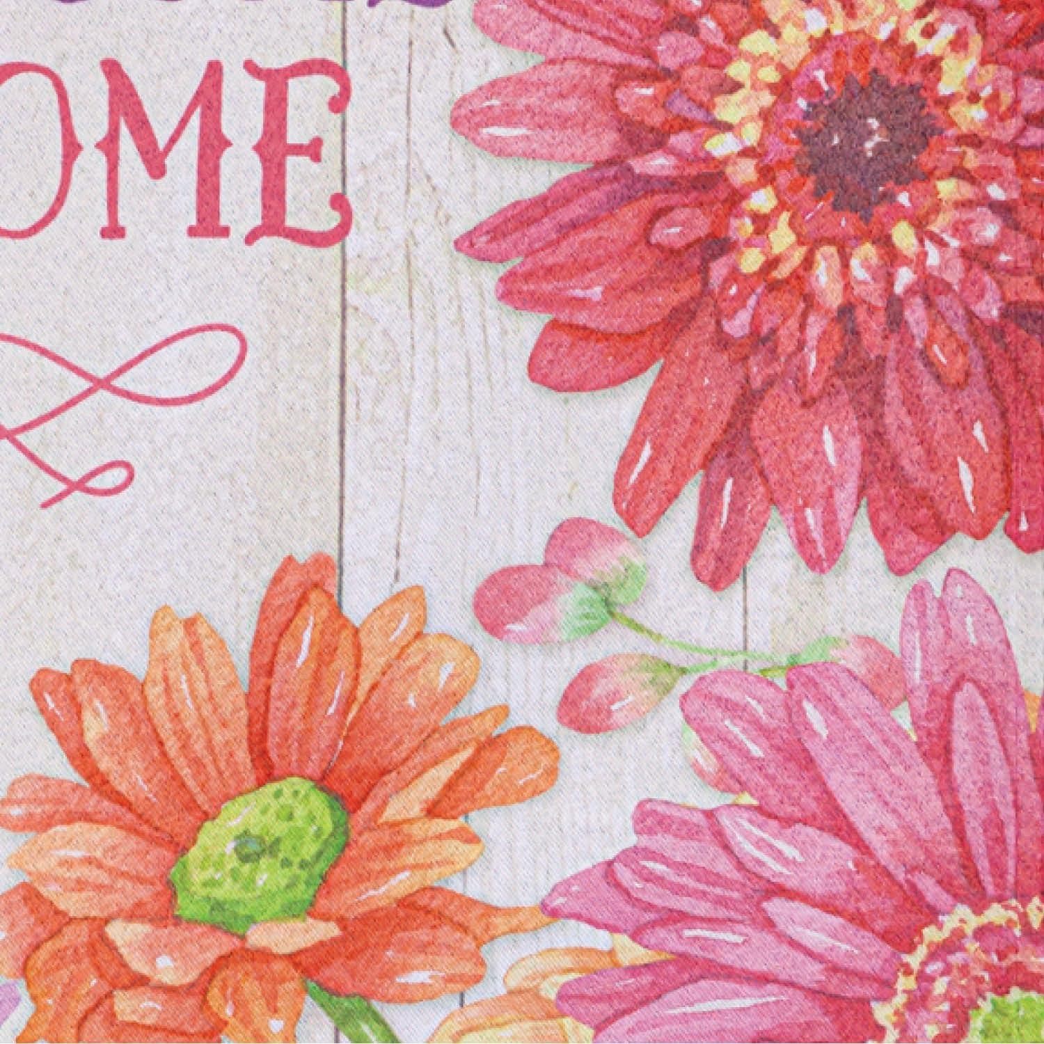 Evergreen Welcome Home Spring Suede Garden Flag 12 x 18 Inches Indoor Outdoor Decor