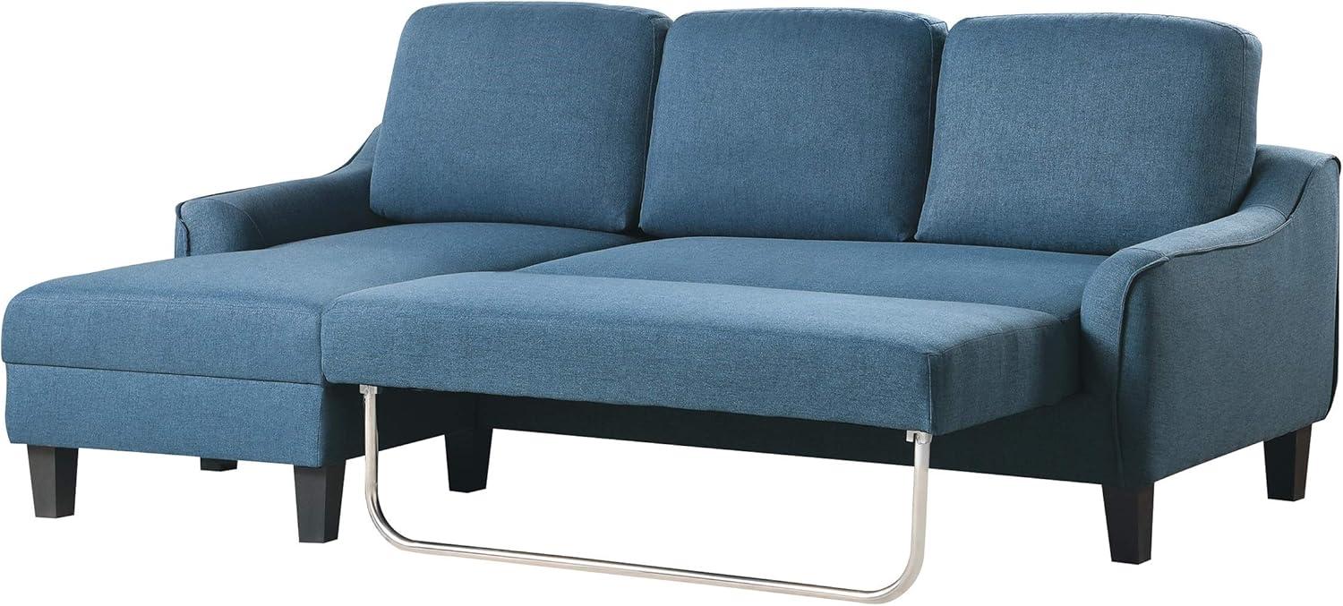 Lester Chaise Sleeper Sofa in Gray fabric with Black legs