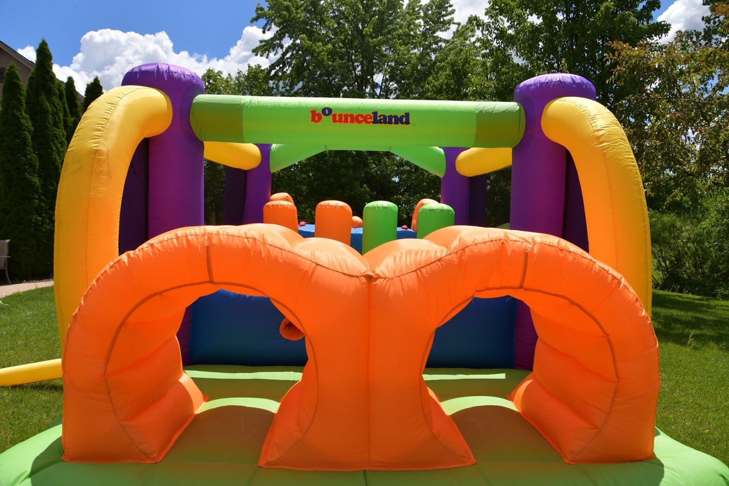 Colorful Inflatable Obstacle Course Bounce House with Slide